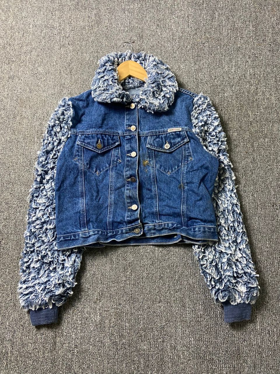 Japanese Brand Simon Chang Brand Denim Jacket with Shaggy Sleeves (184) Size XS / US 0-2 / IT 36-38 - 1 Thumbnail