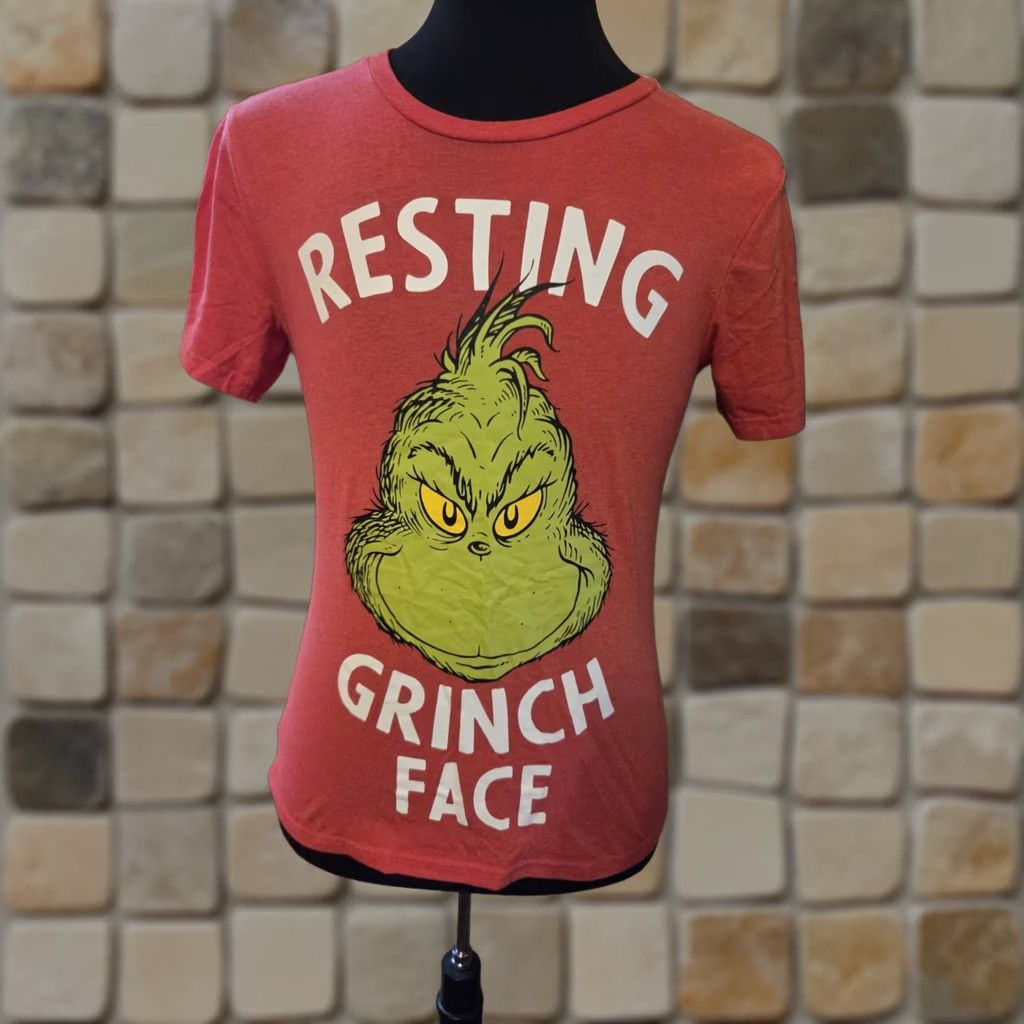 Vintage Dr Seuss The Grinch Resting Grinch Face Red Short Sleeve T Shirt Size S Men Size US S / EU 44-46 / 1 - 1 Thumbnail
