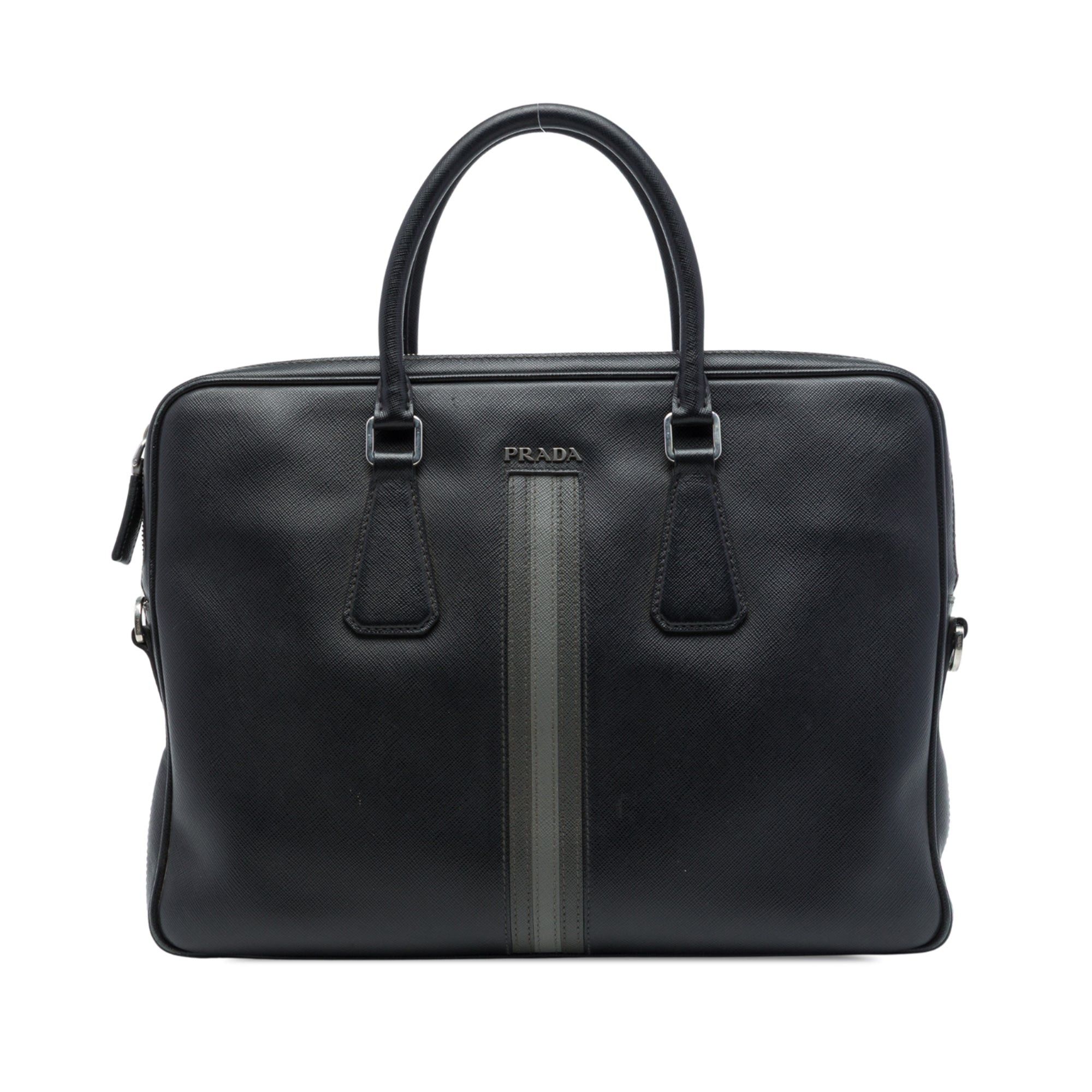 Prada Saffiano Striped Business Bag Size ONE SIZE - 1 Thumbnail