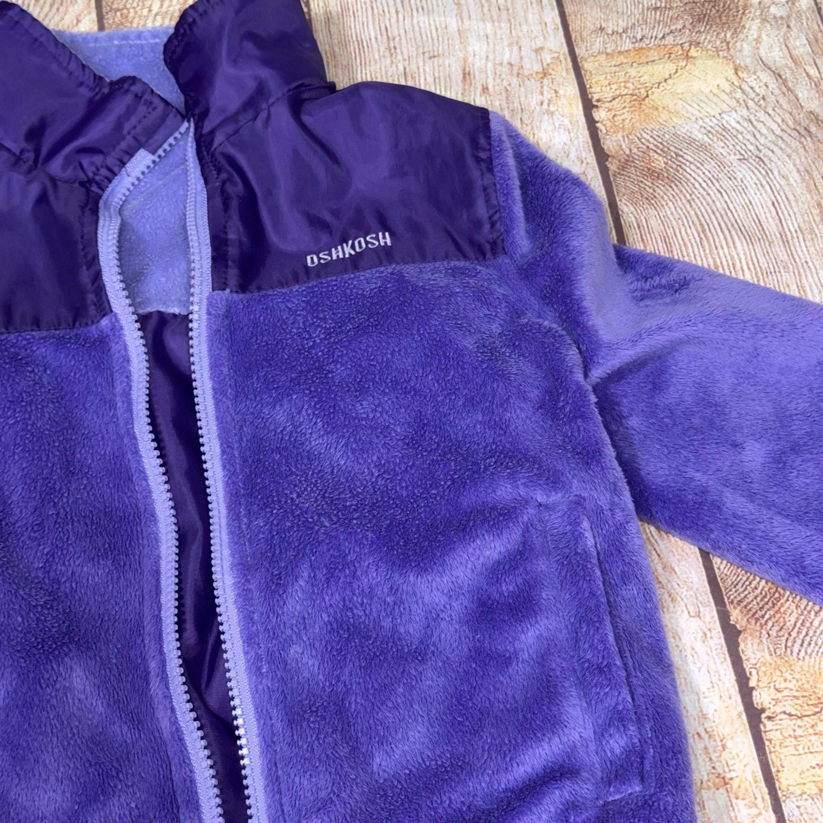 Other OshKosh B'gosh Girls' 3T Reversible Purple Fleece Jacket Size ONE SIZE - 5 Thumbnail