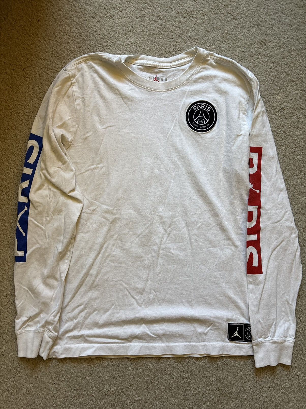 Jordan Brand Nike Jordan Paris Long Sleeve T-Shirt White Men's M Size US M / EU 48-50 / 2 - 1 Thumbnail