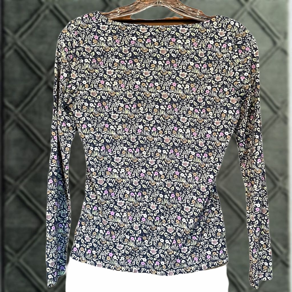 Liz Claiborne Liz Claiborne Blouse Shirt S Boho Floral Floral Semi Sheer Ballerina Top Bohemian Y2k Size S / US 4 / IT 40 - 1 Thumbnail