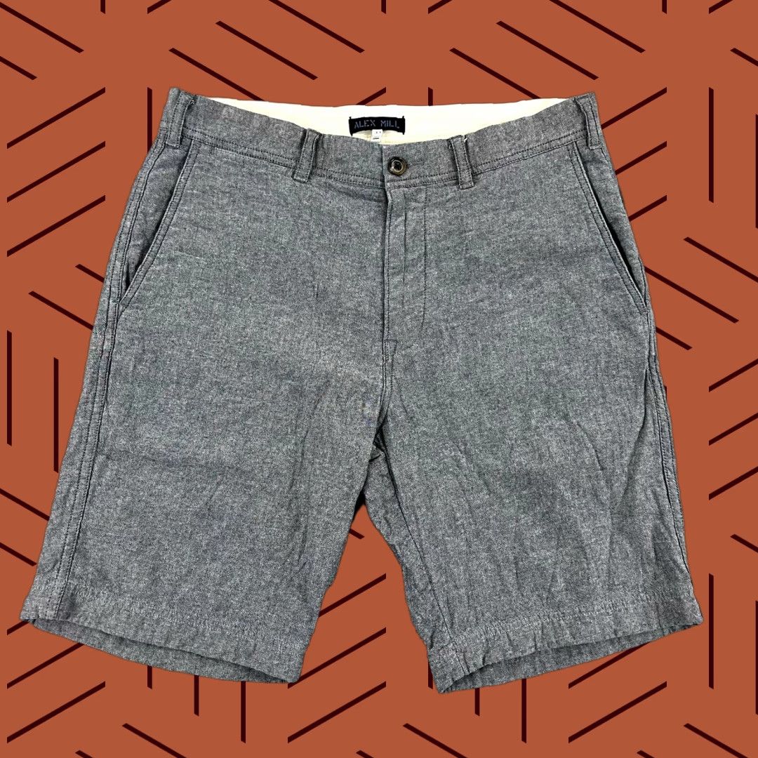 Alex Mill ALEX MILL Shorts Mens Size 33 Flat Front Blue Cotton Chino Casual Everyday 9" Inseam Regular Fit 5-Pocket Size US 33 - 1 Thumbnail