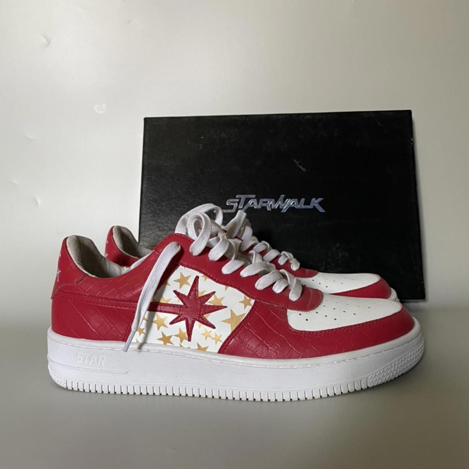 STARWALK Star Walk’s By Gab3 in red/white yellow star colourway Size US 11 / EU 44 - 3 Thumbnail