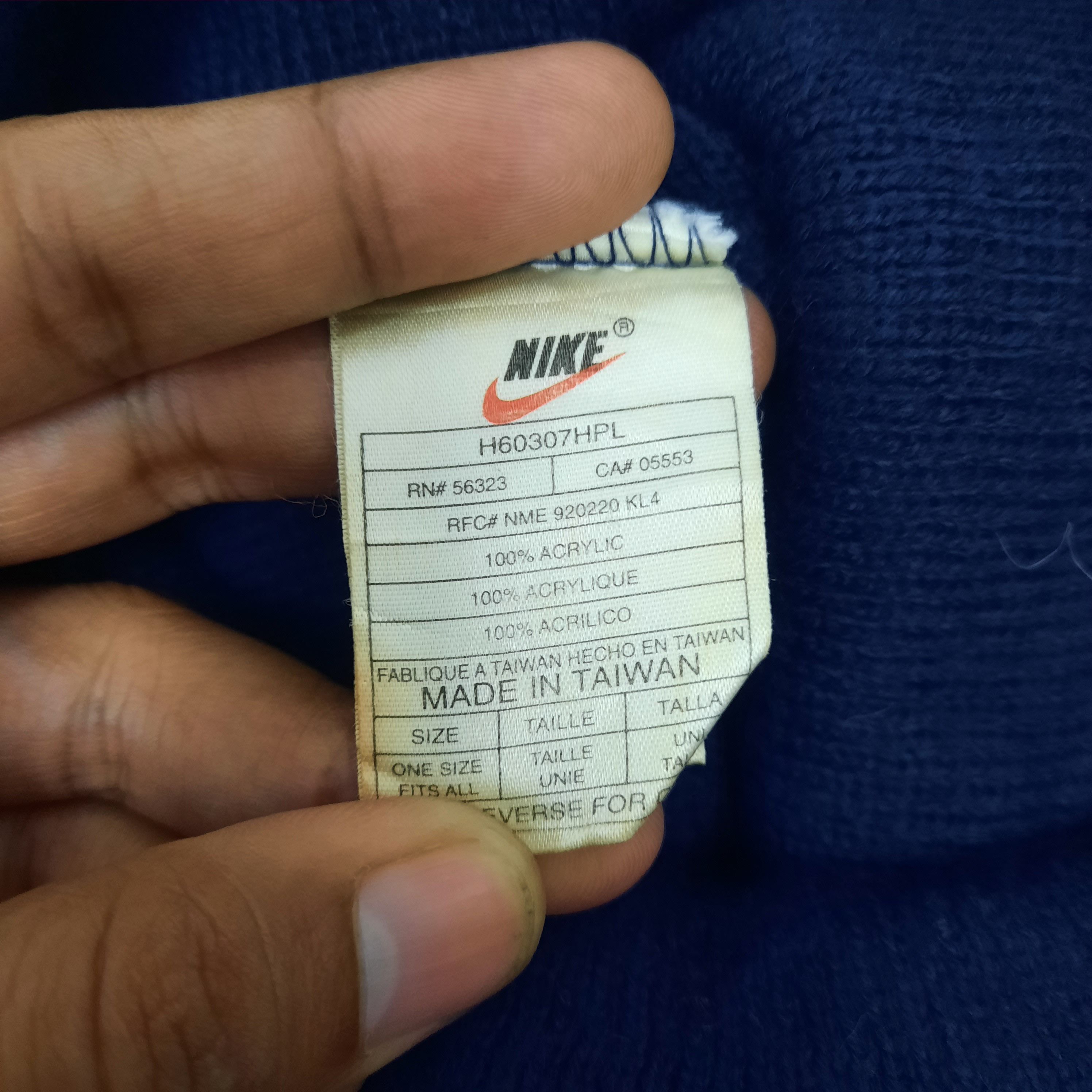 Nike 💥 Vintage 90s nike swoosh big logo beanie hat Size ONE SIZE - 3 Thumbnail