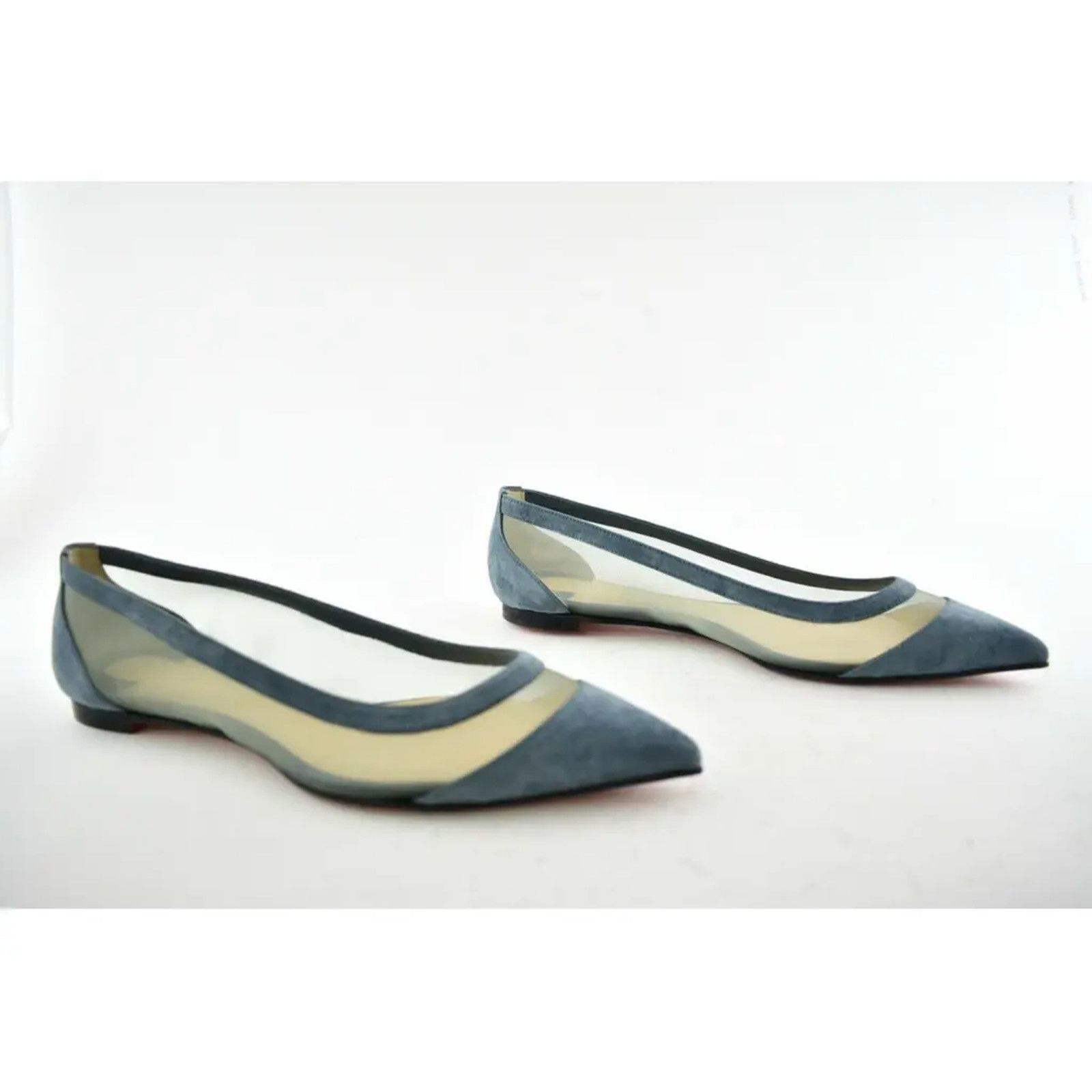 Christian Louboutin Christian Louboutin Galativi Blue Suede Mesh Pointed Size US 6.5 / IT 36.5 - 4 Thumbnail