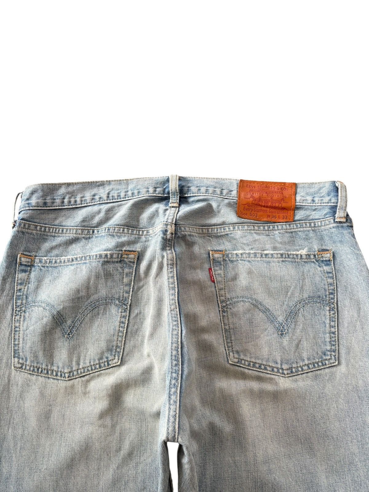 Levi's Vintage 90s Levis 503 Faded Wash Distress Baggy Jeans Size US 36 / EU 52 - 4 Thumbnail