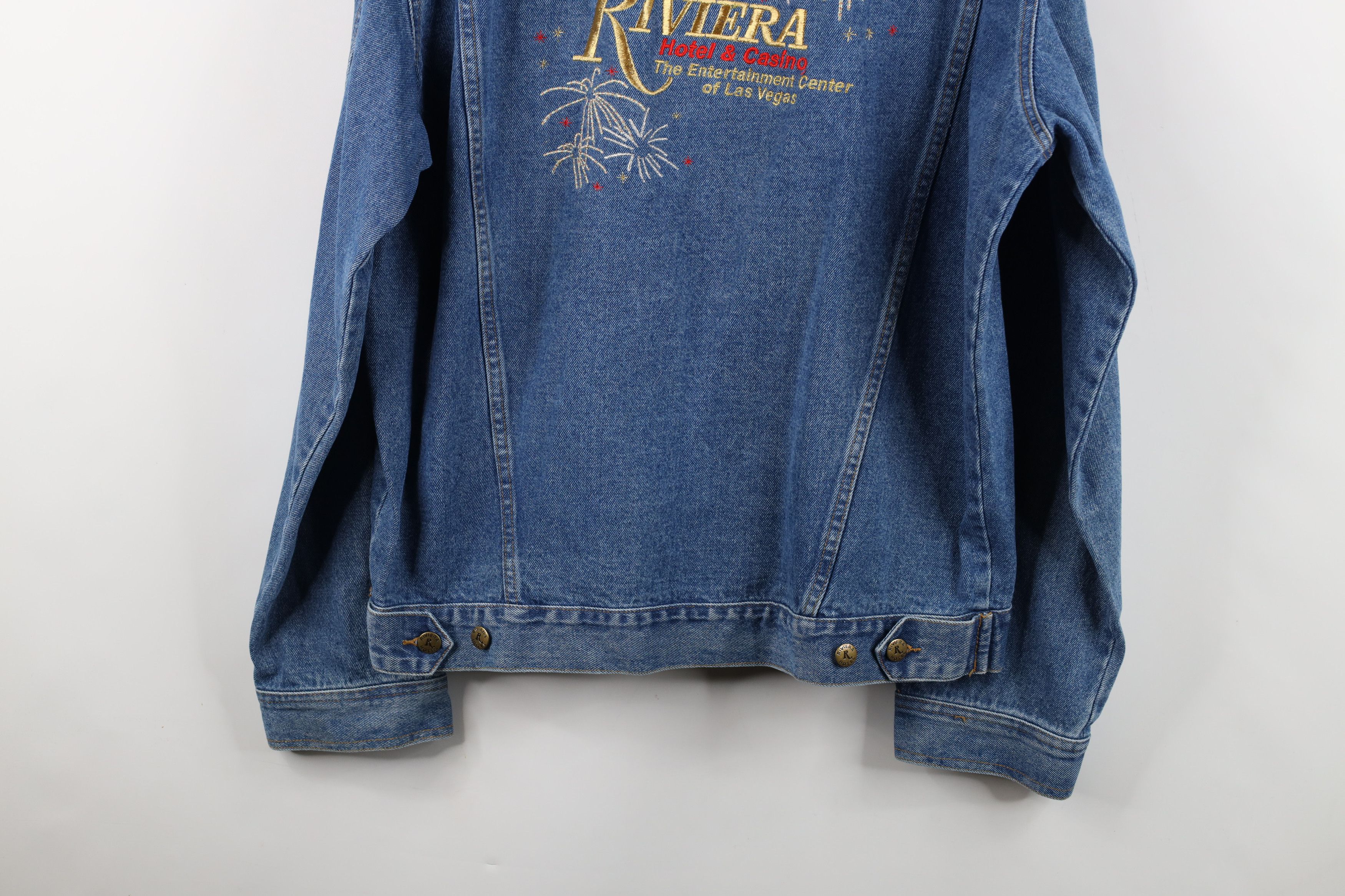 Vintage Vintage 90s Streetwear Riviera Casino Denim Trucker Jacket Size US XXL / EU 58 / 5 - 14 Thumbnail