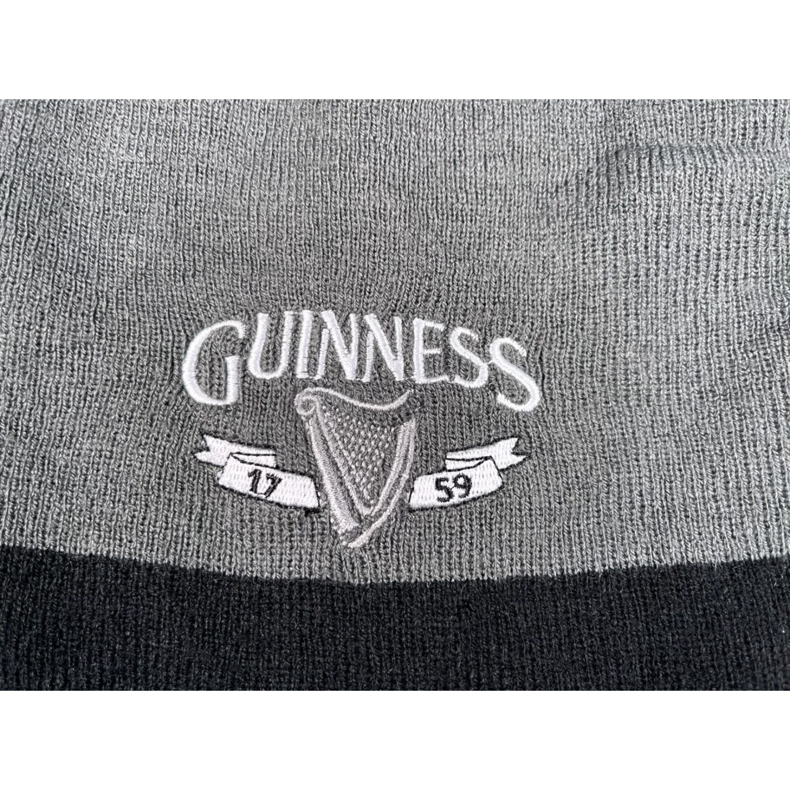 Vintage Guinness Beanie Hat Adult One Size Gray Black Knit Acrylic Beer Ireland Vintage No Size ONE SIZE - 2 Thumbnail