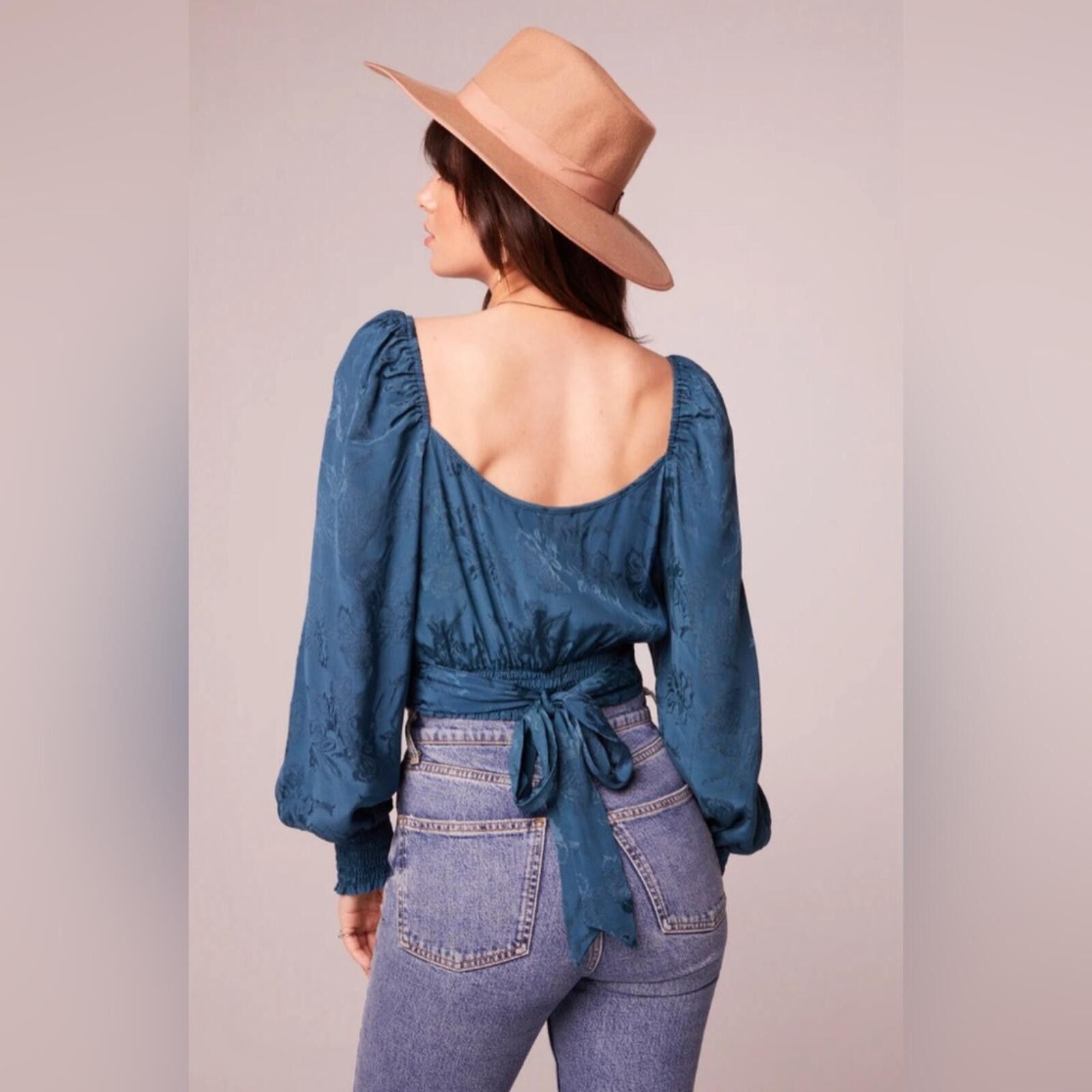 Other Band of the Free Deep Teal Crossover Top NWT Anthropologie Size S / US 4 / IT 40 - 2 Thumbnail