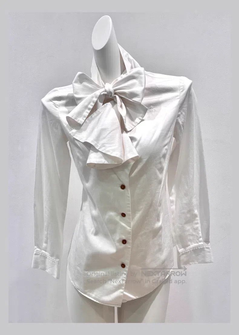 Vivienne Westwood Vivienne Westwood Striped long-sleeve bow shirt Size M / US 6-8 / IT 42-44 - 7 Thumbnail