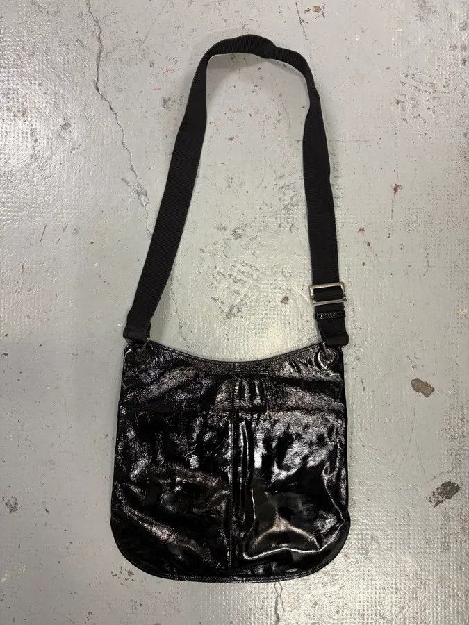 Vintage Cesare Paciotti Black Patent Leather Multi-Pocket Crossbody Bag Size ONE SIZE - 7 Thumbnail
