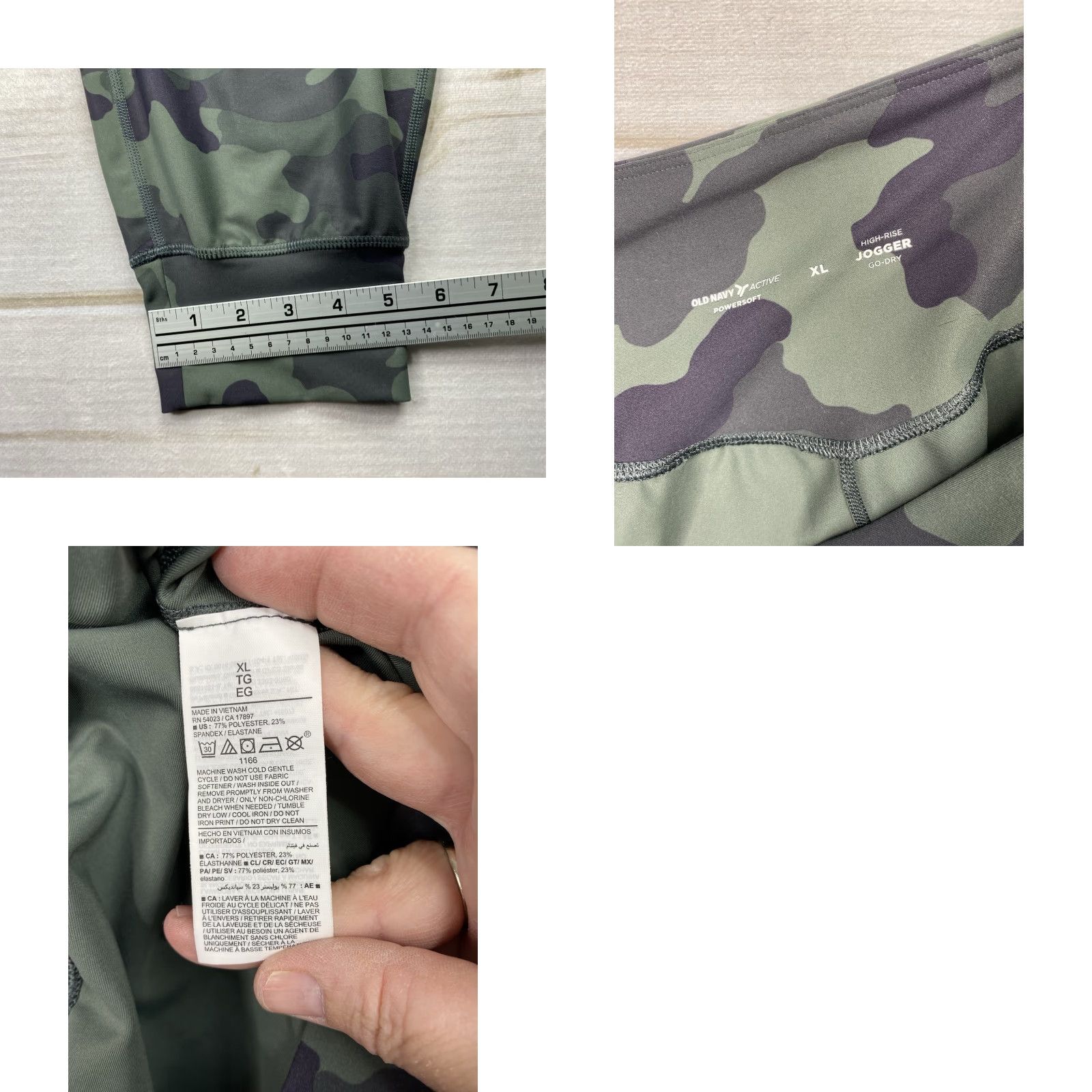 Old Navy Old Navy Leggings Jogger XL Women Green Camouflage Pockets High Rise Powersoft Go-Dry Activewear Size 40" / US 18 - 8 Thumbnail
