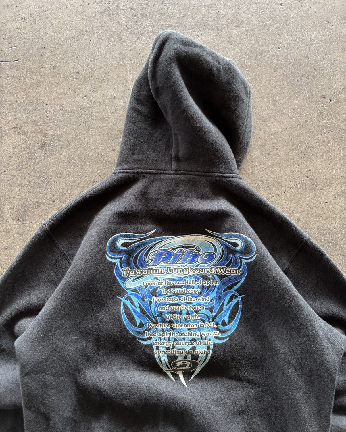 Japanese Brand × Vintage 2000s Piko Hawaiian Flame Faded Black Zip Up Hoodie Size US S / EU 44-46 / 1 - 8 Thumbnail
