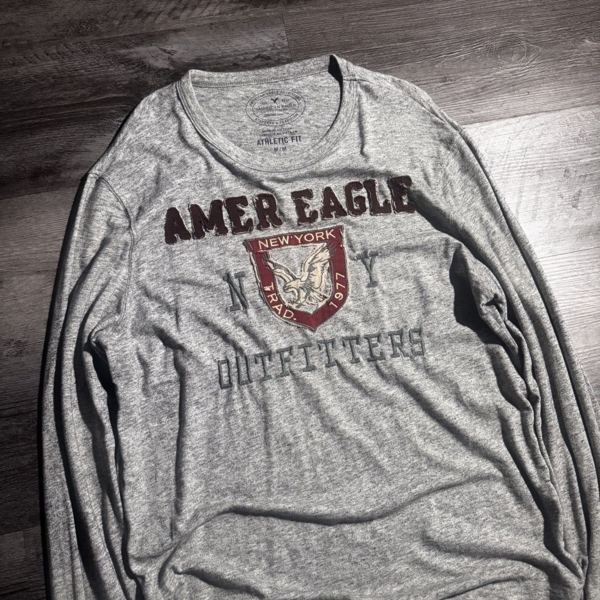 American Eagle Outfitters Vintage Y2K American Eagle grey long sleeve shirt Size US M / EU 48-50 / 2 - 2 Thumbnail