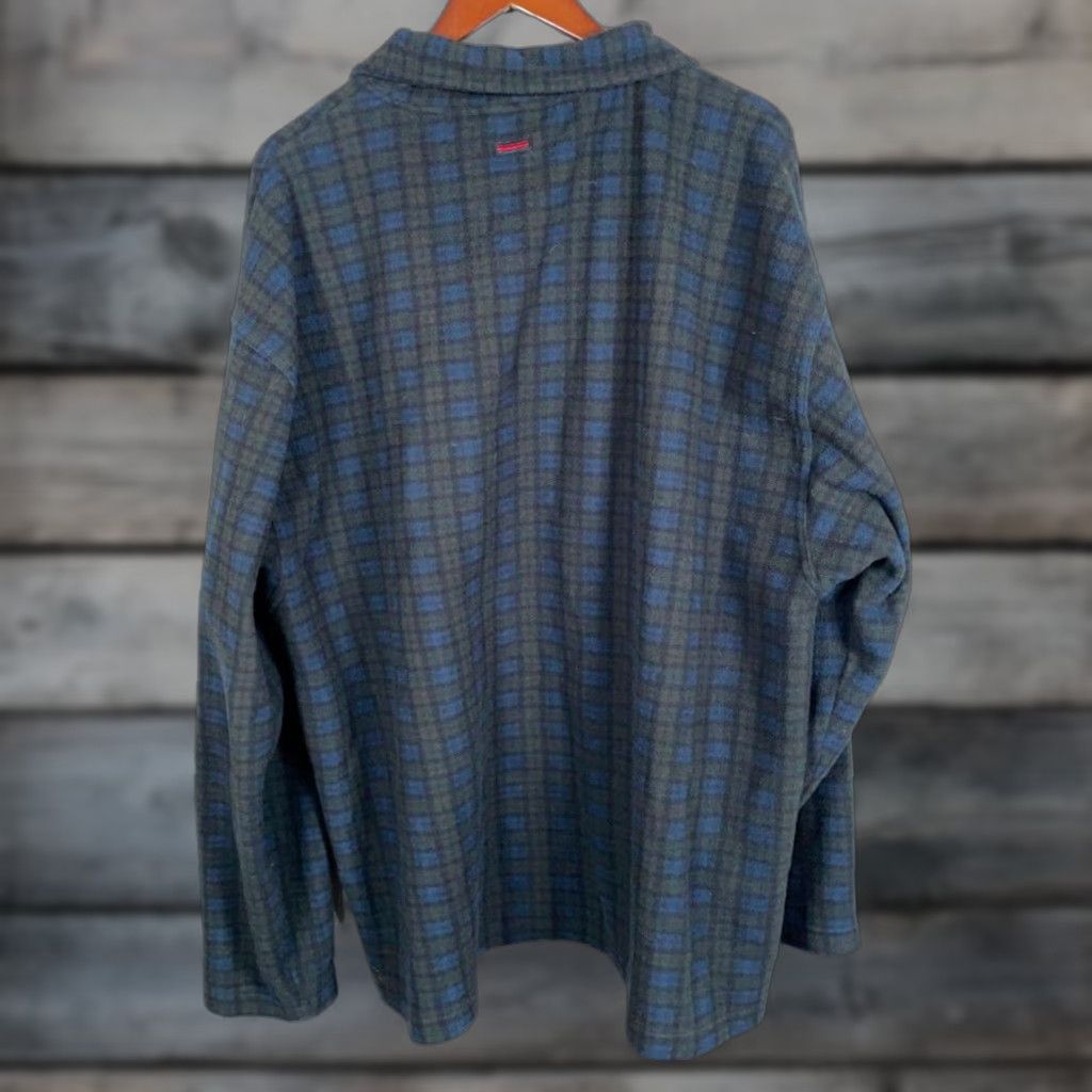 Fubu VINTAGE FUBU 1/4 Zip Fleece Pullover Jacket Mens 2XL Dark Blue Green Plaid Oversized 90s Retro Casual Size US XXL / EU 58 / 5 - 1 Thumbnail