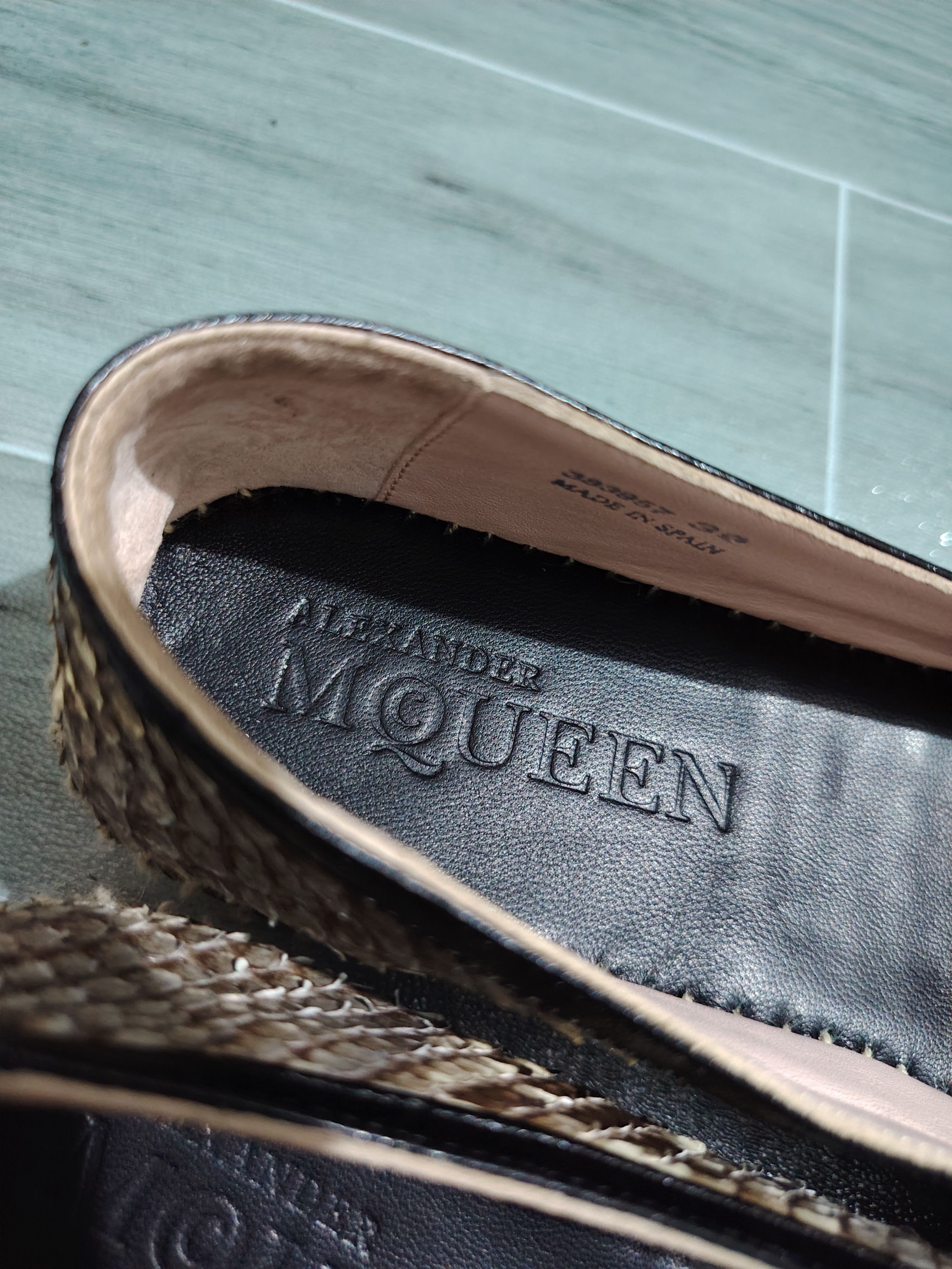 Alexander McQueen ALEXANDER MCQUEEN - Snake Skin Platform Espadrilles Size US 9 / IT 39 - 5 Thumbnail