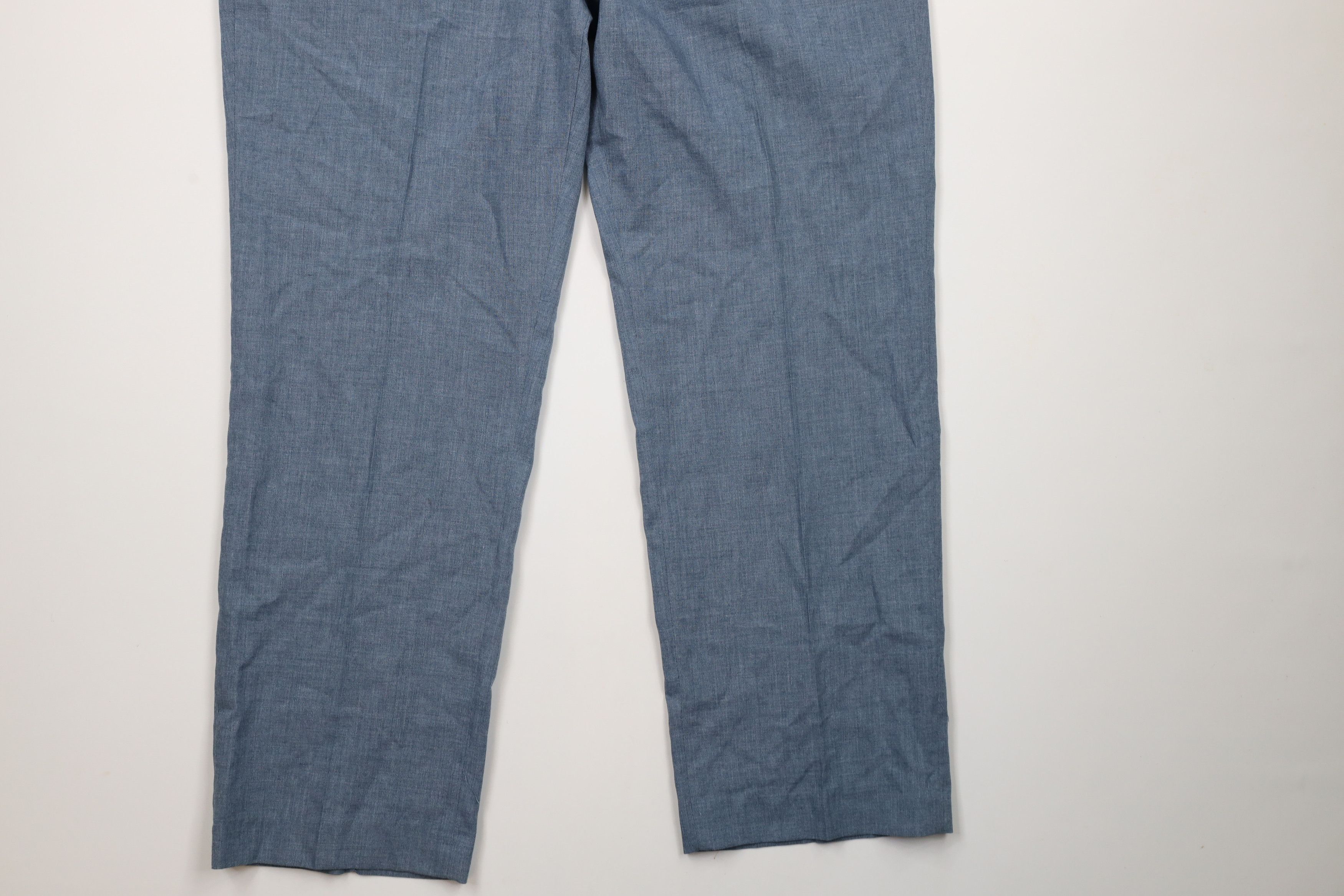 Vintage Vintage 70s Streetwear Knit Wide Leg Chino Pants Blue Size US 38 / EU 54 - 4 Thumbnail