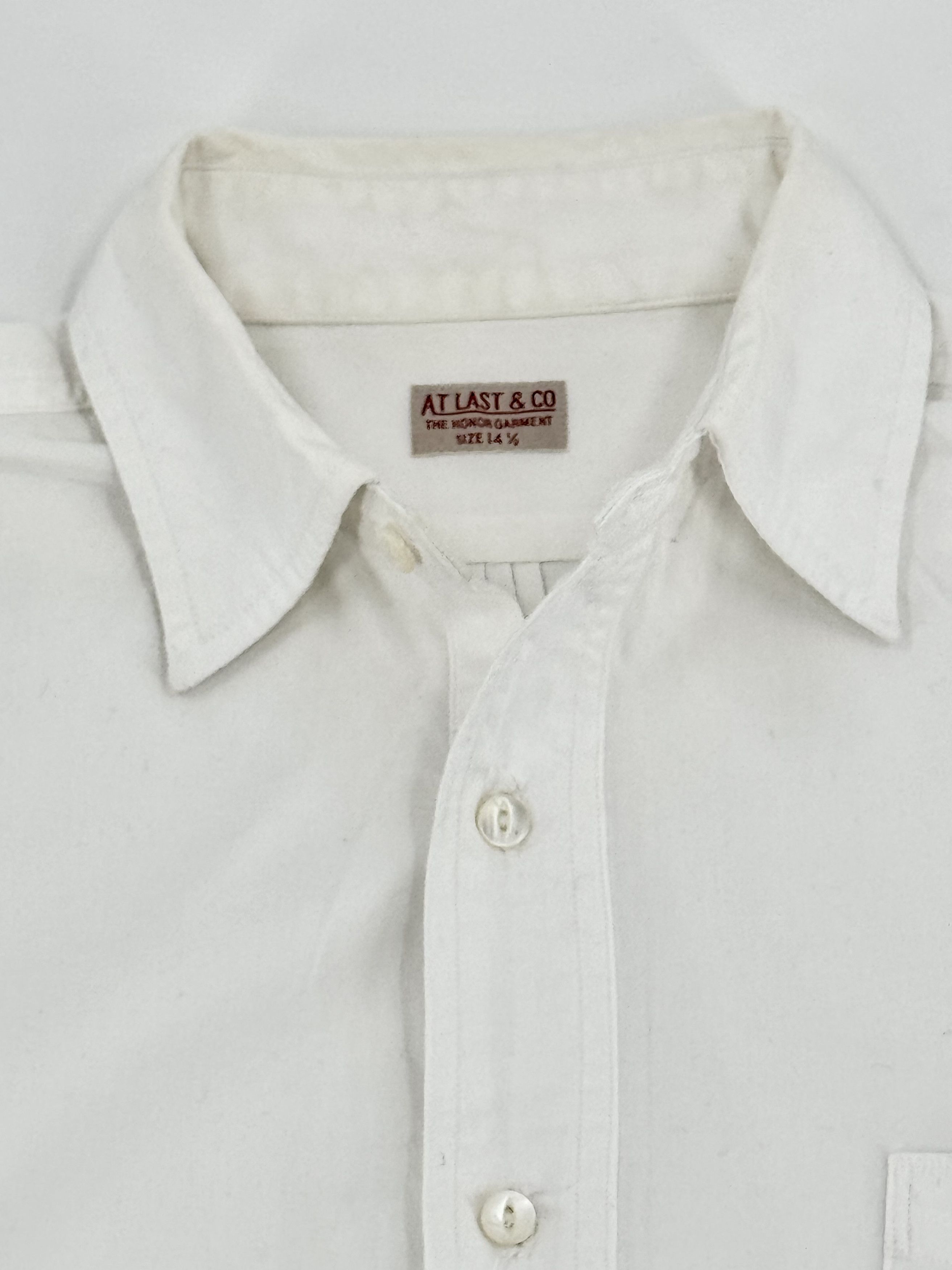 At Last & Co At Last & Co. Timeworn Clothing White Pullover Shirt 14.5 Size US S / EU 44-46 / 1 - 4 Thumbnail