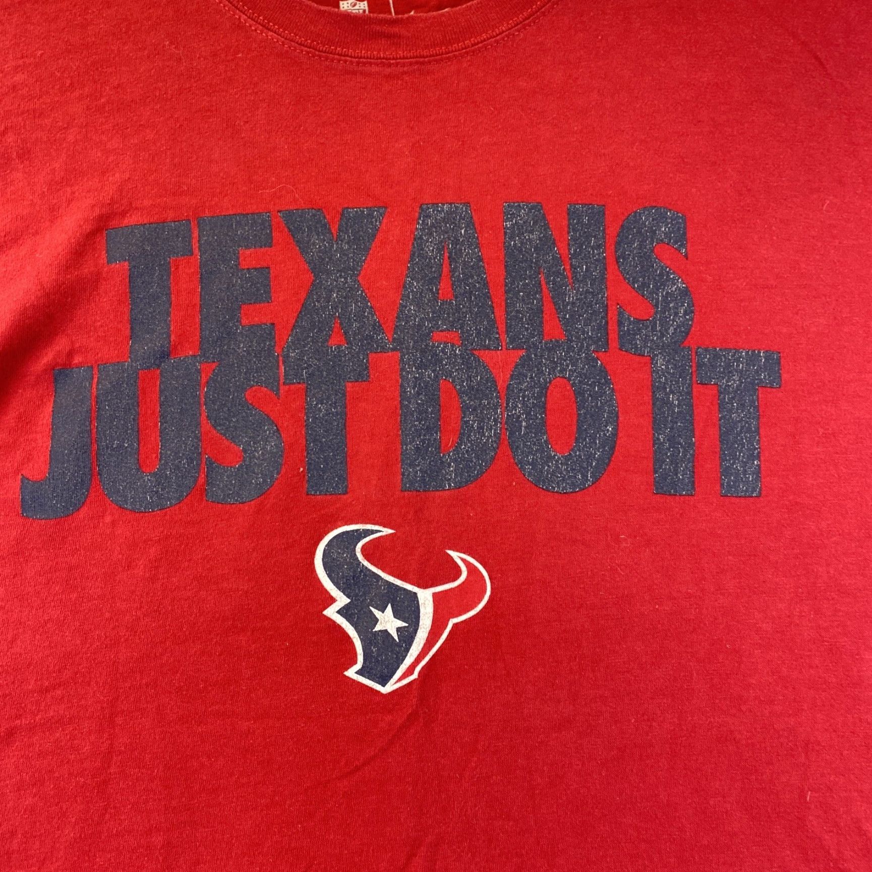 Nike NIKE TEXANS Just Do It Red T-Shirt Men's Size L Regular Fit Size US L / EU 52-54 / 3 - 2 Thumbnail