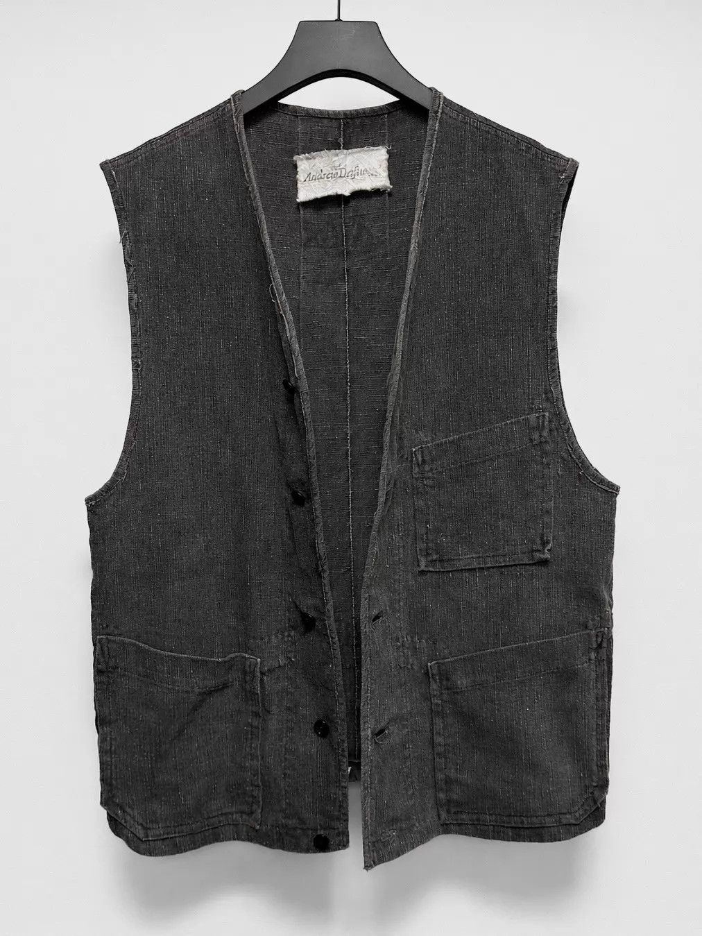 Other Andrew Driftwood 19C Linen Ink Dyed Handmade Vest (Rare) Size US S / EU 44-46 / 1 - 2 Thumbnail