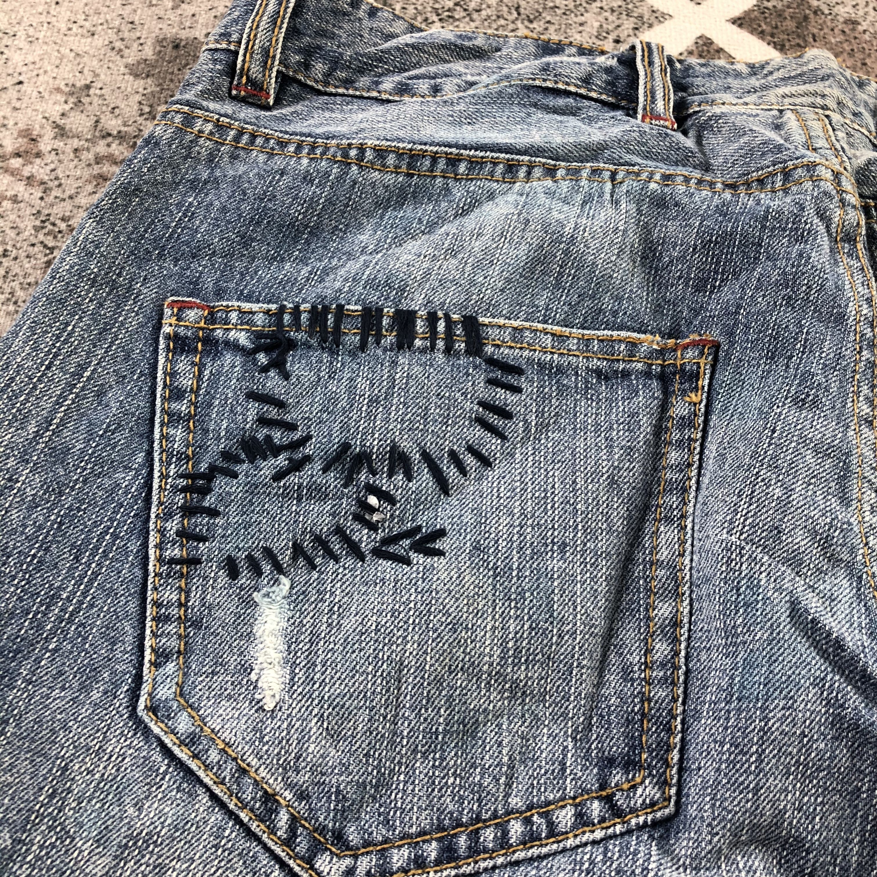 Japanese Brand Red Wing Jeans Faded Blue Denim KJ1248 Size US 32 / EU 48 - 8 Thumbnail