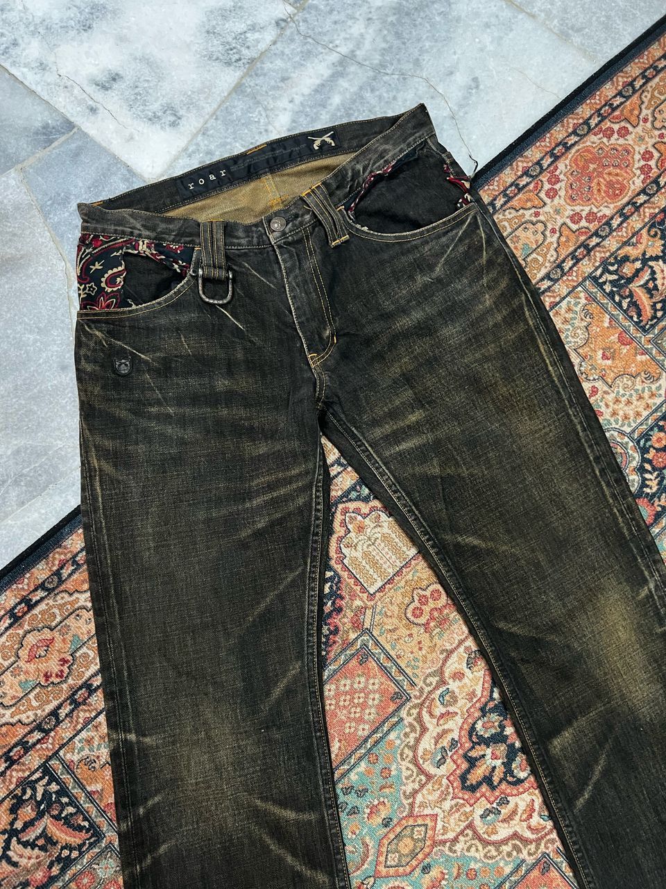 If Six Was Nine × Japanese Brand Vintage Roar Love And Peace Distress Denim Jeans Size US 32 / EU 48 - 2 Thumbnail