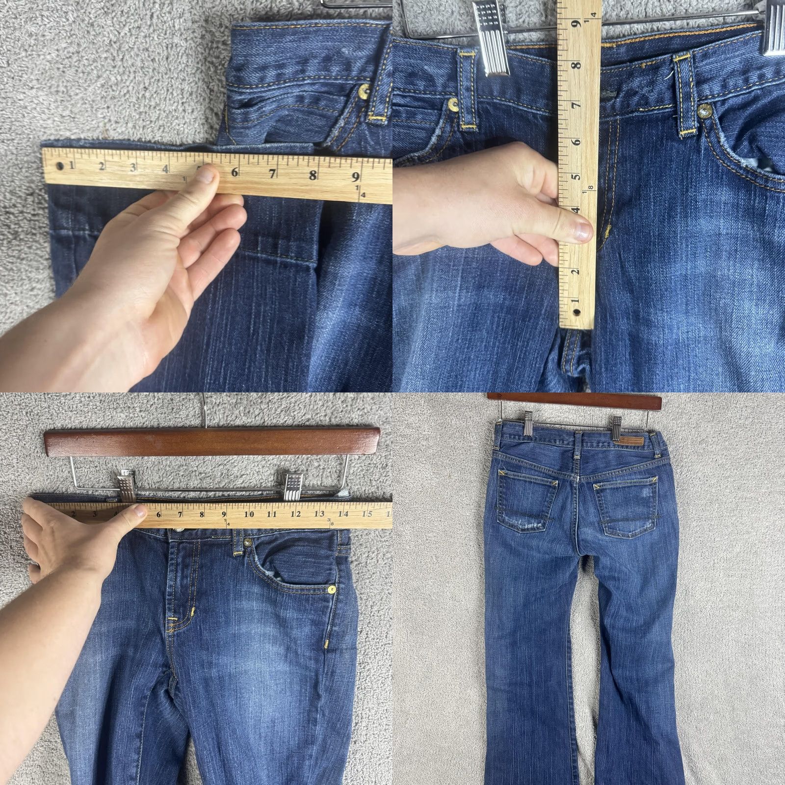 Vintage Polo Jeans Company Jeans Bootcut Womens 4 Blue Kelly Wide Hem Stretch Denim Midwest Blue Bootcut Womens 4 Jeans Size 27" / US 4 / IT 40 - 8 Thumbnail