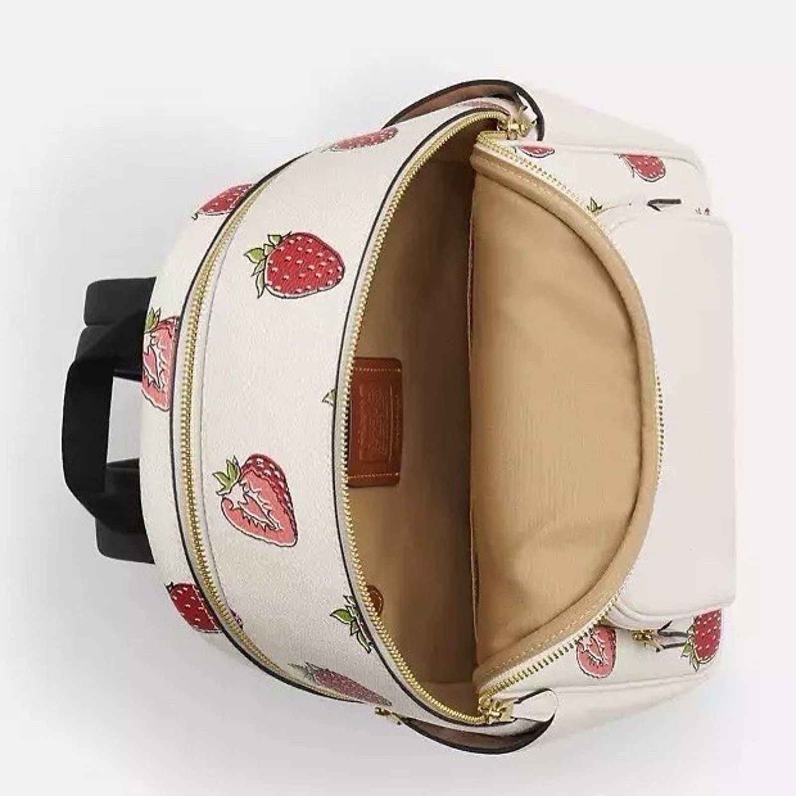 Coach NWT Coach Court Backpack Strawberry CAS94 Gold/Chalk Size ONE SIZE - 9 Thumbnail