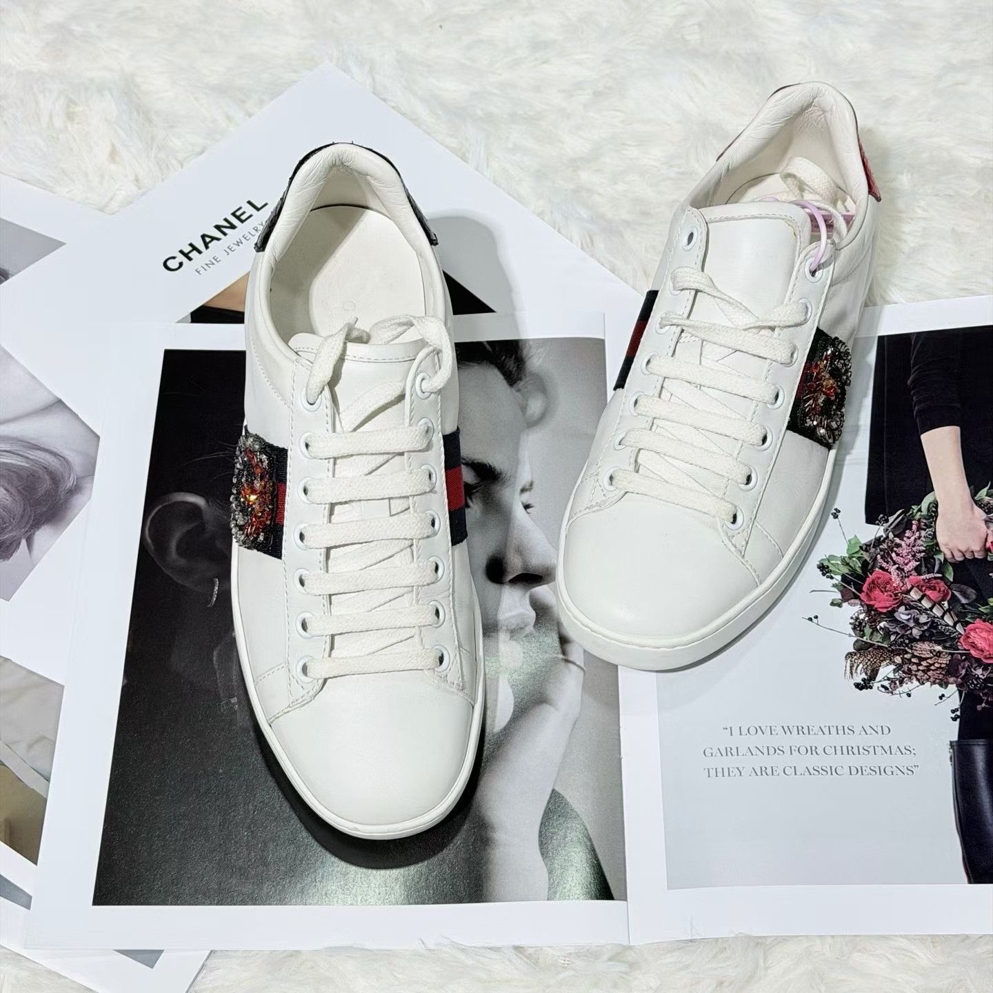Gucci Gucci Tiger Head White Sneakers Size US 5 / IT 35 - 1 Thumbnail