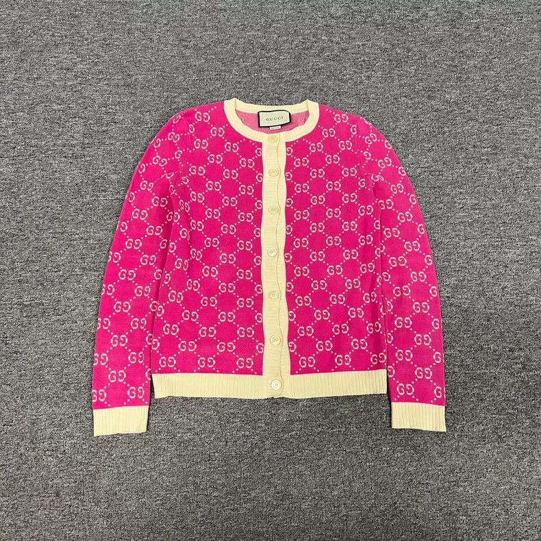 Gucci Gucci Double G full print pink cardigan jacket 2502-Nextarr Size US XS / EU 42 / 0 - 1 Thumbnail