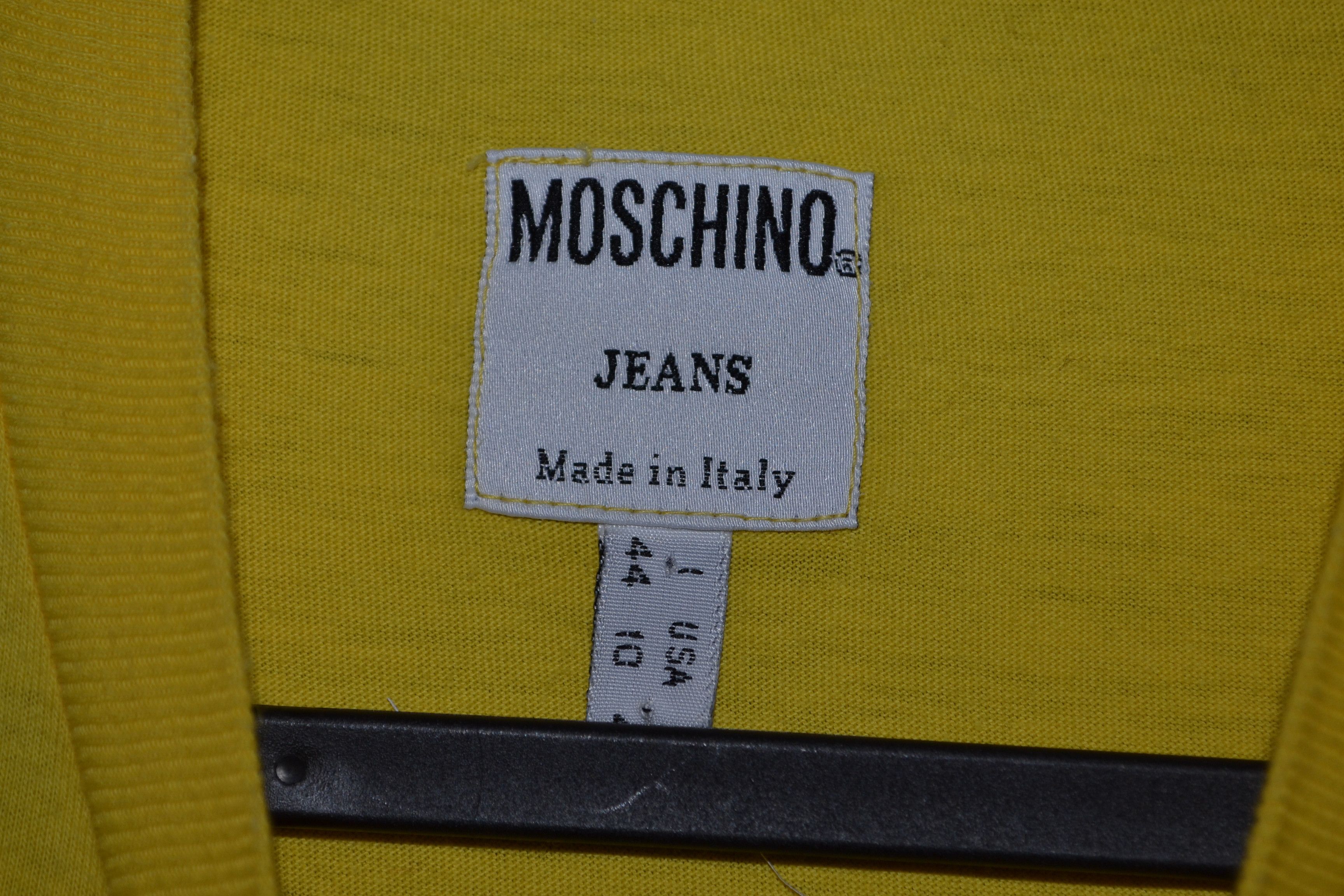 Moschino Moschino Jeans Vintage Early 1990s Yellow T-shirt Italy Size L / US 10 / IT 46 - 3 Thumbnail