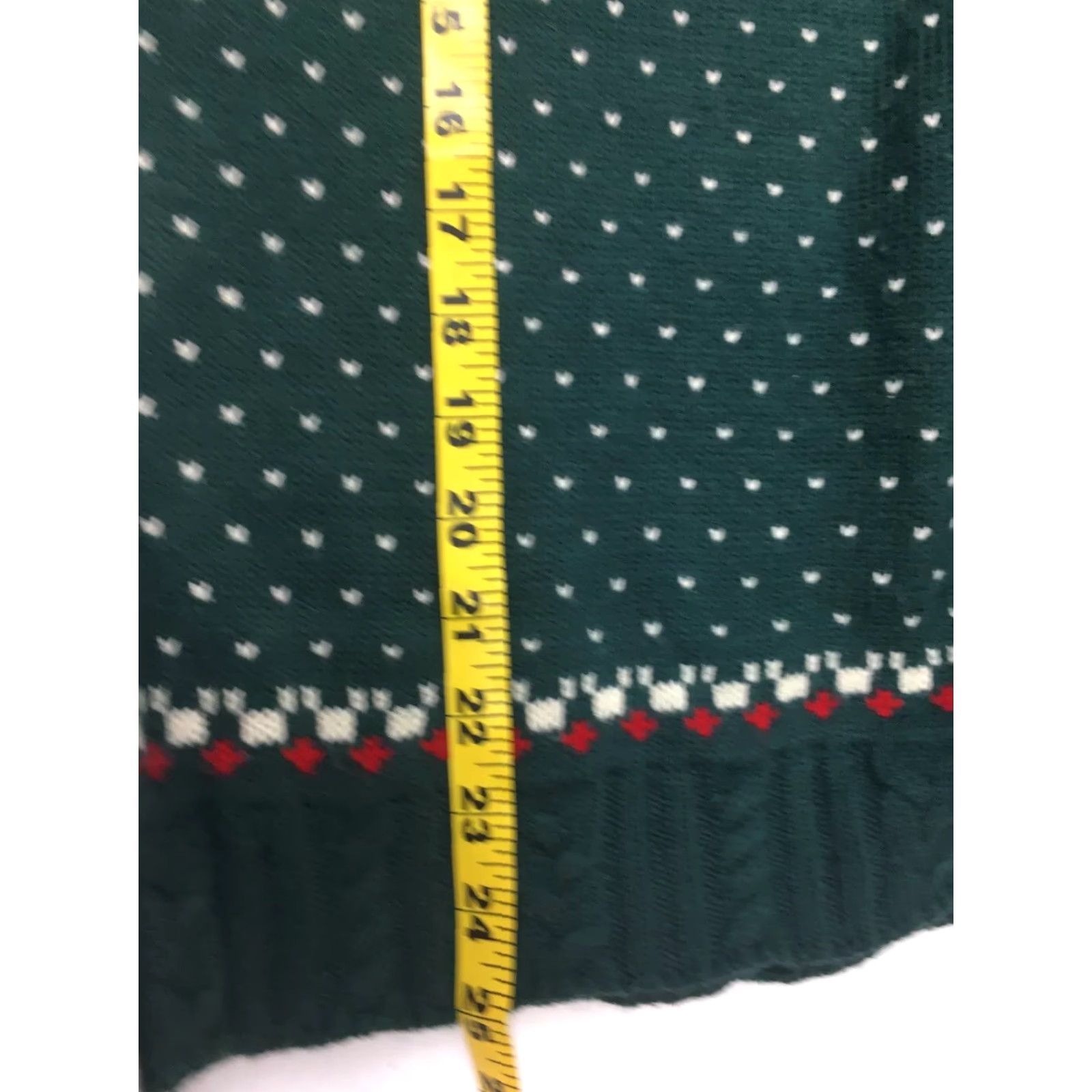 Vintage Merry Christmas V28 Green Sweater Shirt Womens L Pullover Reindeer Snowflake Crew Neck Christmas Winter Pattern Acrylic Dress up Size L / US 10 / IT 46 - 7 Thumbnail