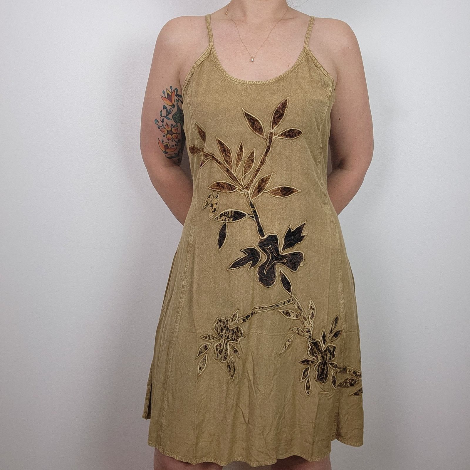 Other Hippie Festival Sun Dress Blue Sky Embroidered Velvet Large Size L / US 10 / IT 46 - 2 Thumbnail