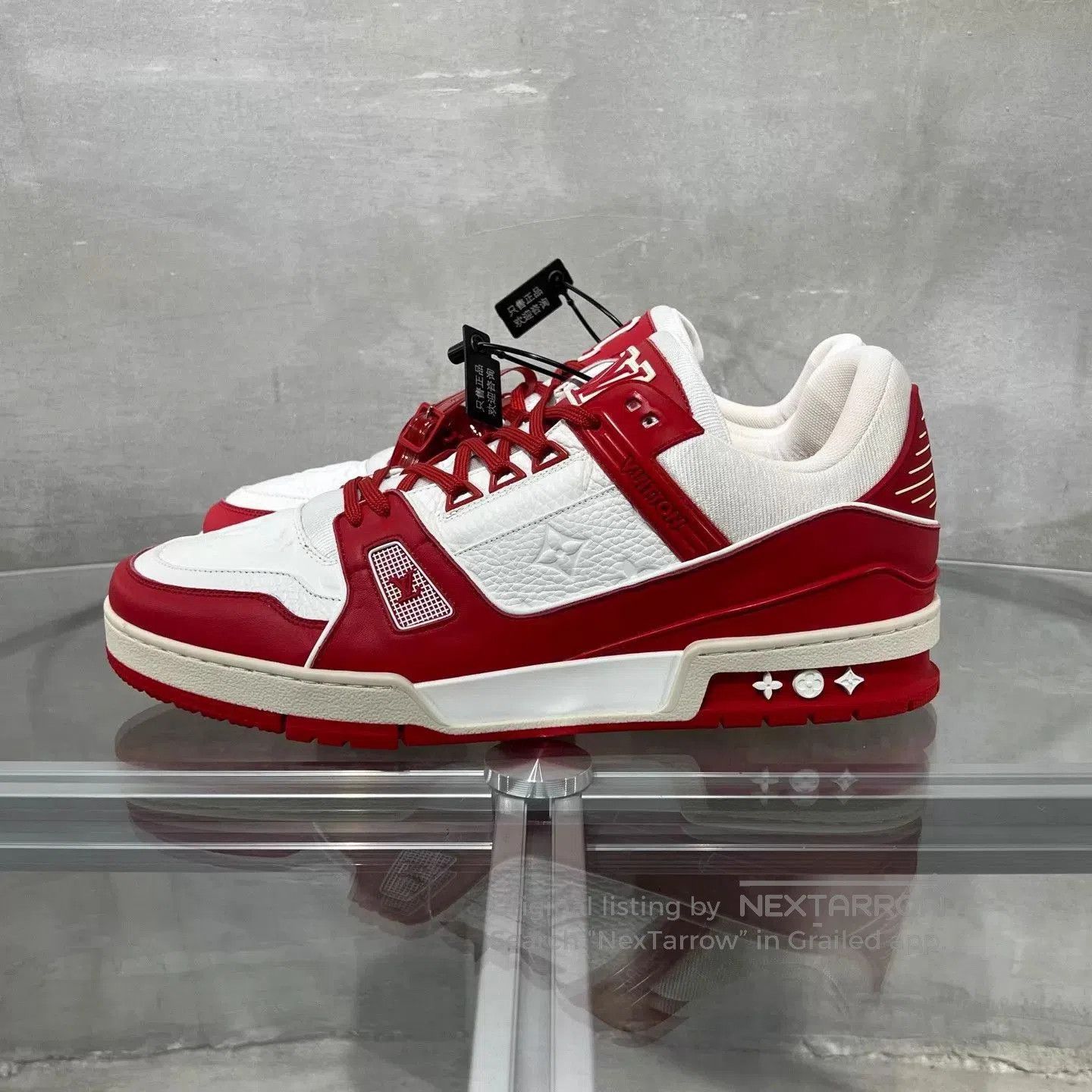 Louis Vuitton Red High-Top Sneakers Size 12. Size US 12 / EU 45 - 3 Thumbnail