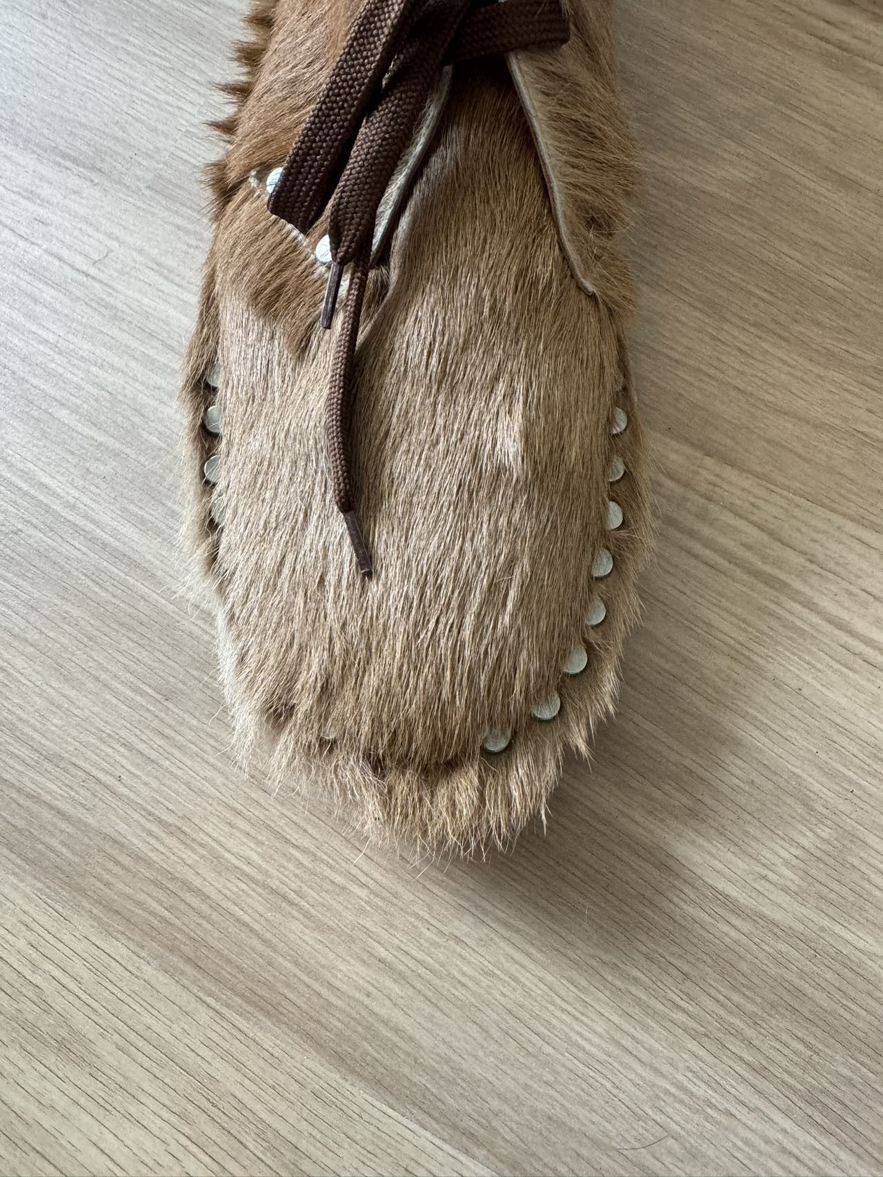 Prada Prada Pony Fur Lace-up Shoes Beige Size US 11 / EU 44 - 4 Thumbnail