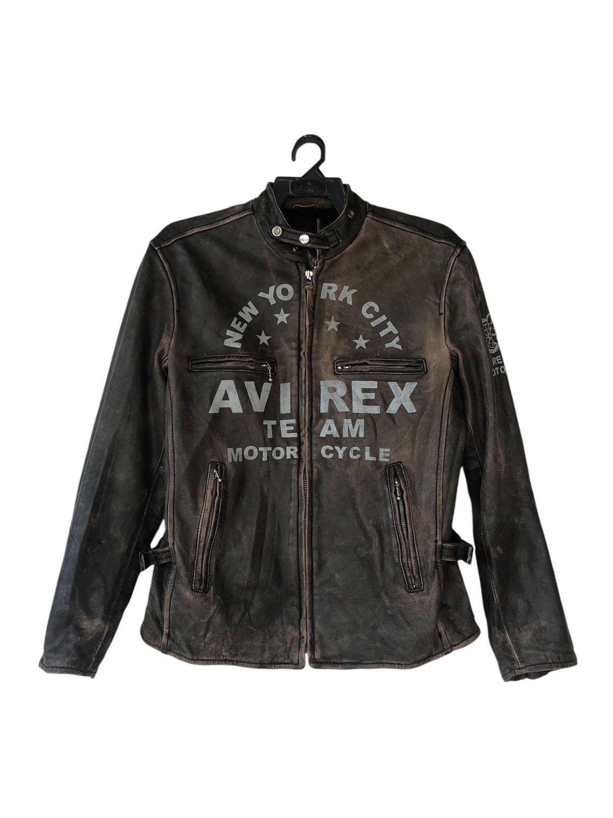Avirex VINTAGE AVIREX LEATHER MOTORCYCLE BIKERS RACER JACKET Size US L / EU 52-54 / 3 - 1 Thumbnail
