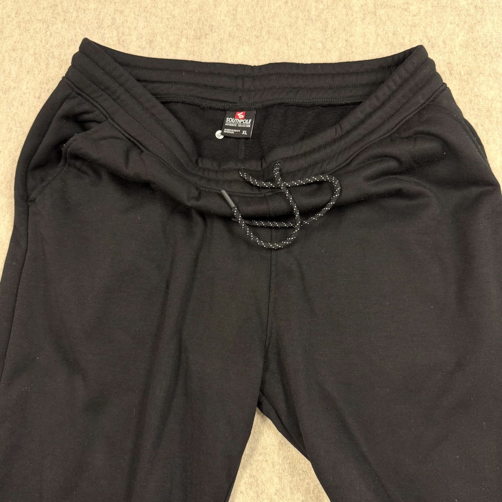Southpole Southpole Mens XL Black Fleece Lined Joggers Sweatpants Drawstring Cuffed Pants Size US 36 / EU 52 - 4 Thumbnail
