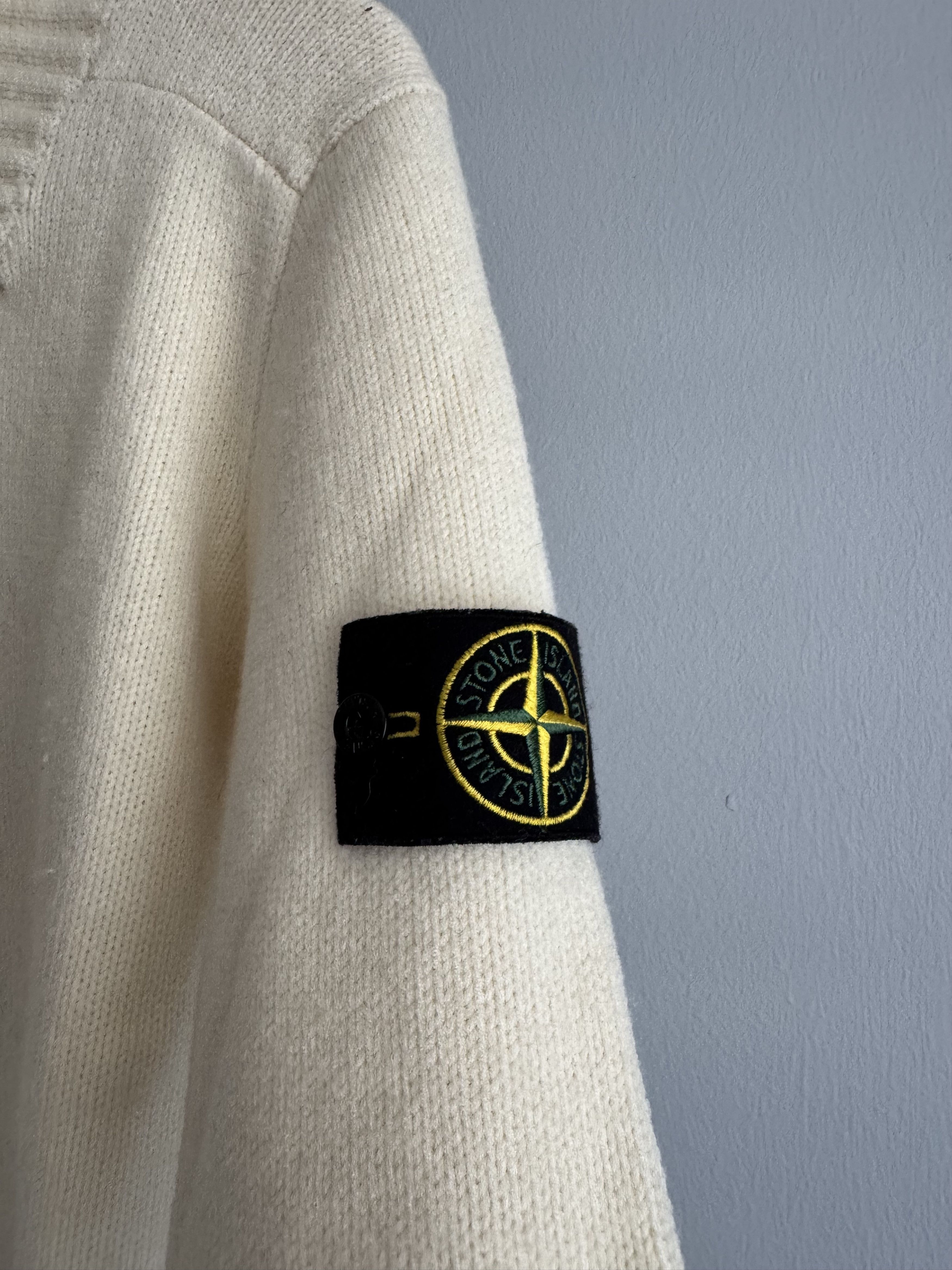 Stone Island Stone Island Wool Neck Knit Sweater Cream Made in ITALY Size US L / EU 52-54 / 3 - 2 Thumbnail