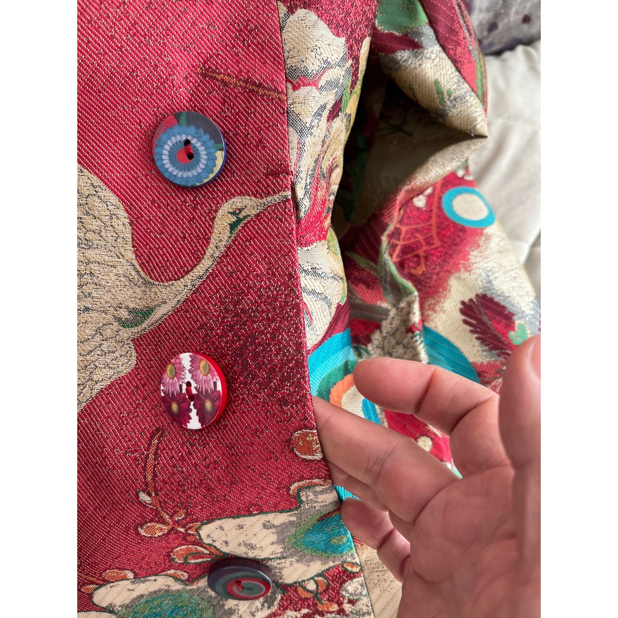 Desigual DESIGUAL size EU38 ( runs smaller) pink colorful coat Size XS / US 0-2 / IT 36-38 - 9 Thumbnail