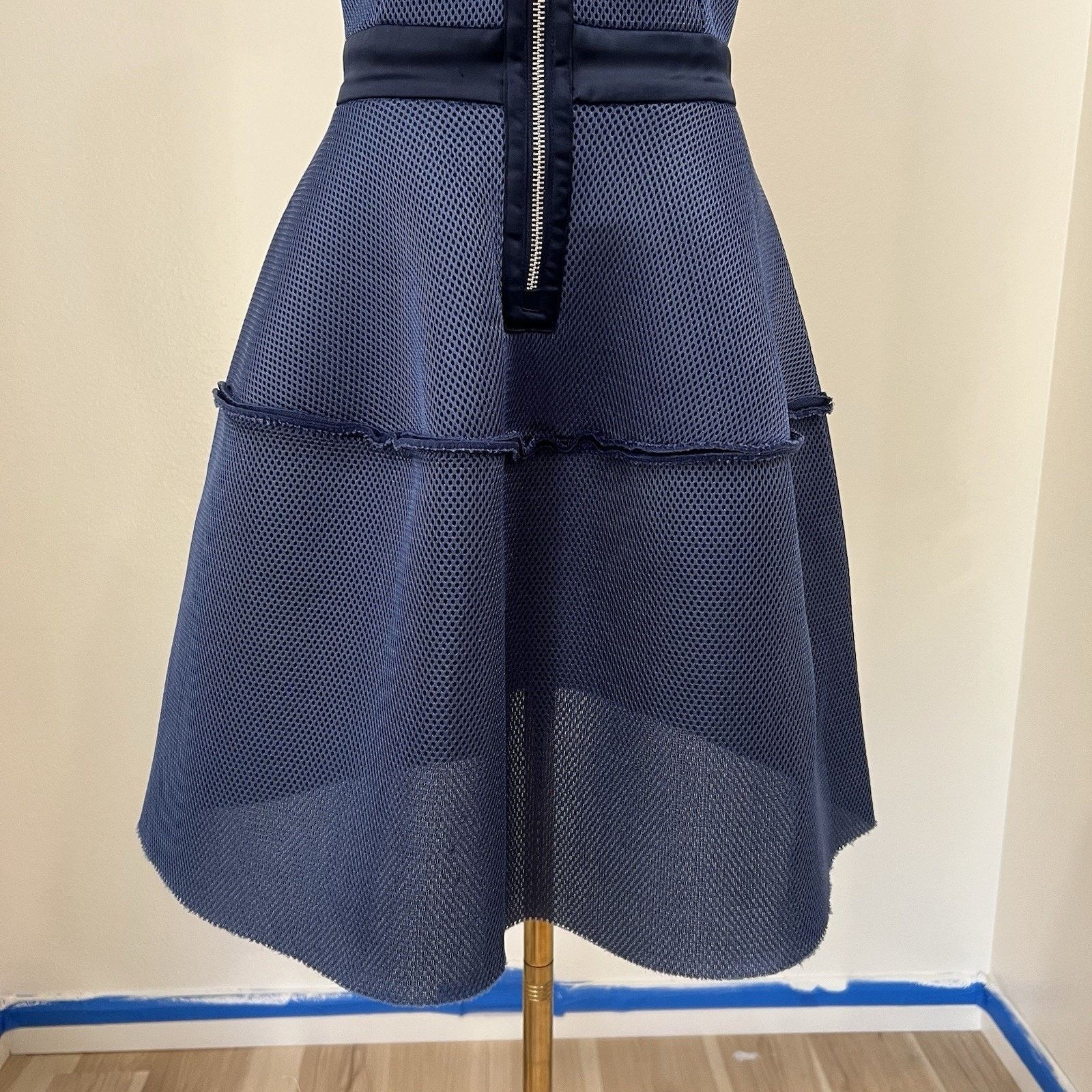 Maje Maje Mesh Mini Dress (2) Futuristic Avant Garde Blue Size XS / US 0-2 / IT 36-38 - 3 Thumbnail