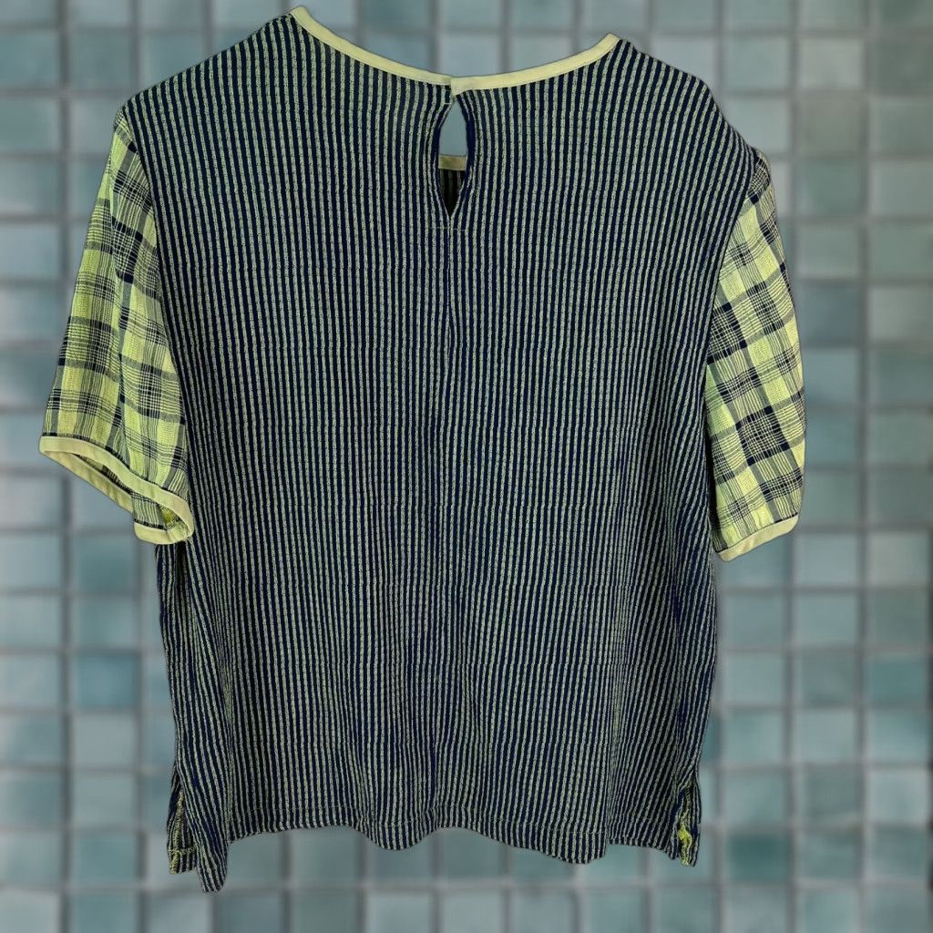 Vintage VINTAGE Saint Germain Paris Womens Blouse Blue Plaid Short Sleeves Pullover Size M Top Size M / US 6-8 / IT 42-44 - 1 Thumbnail