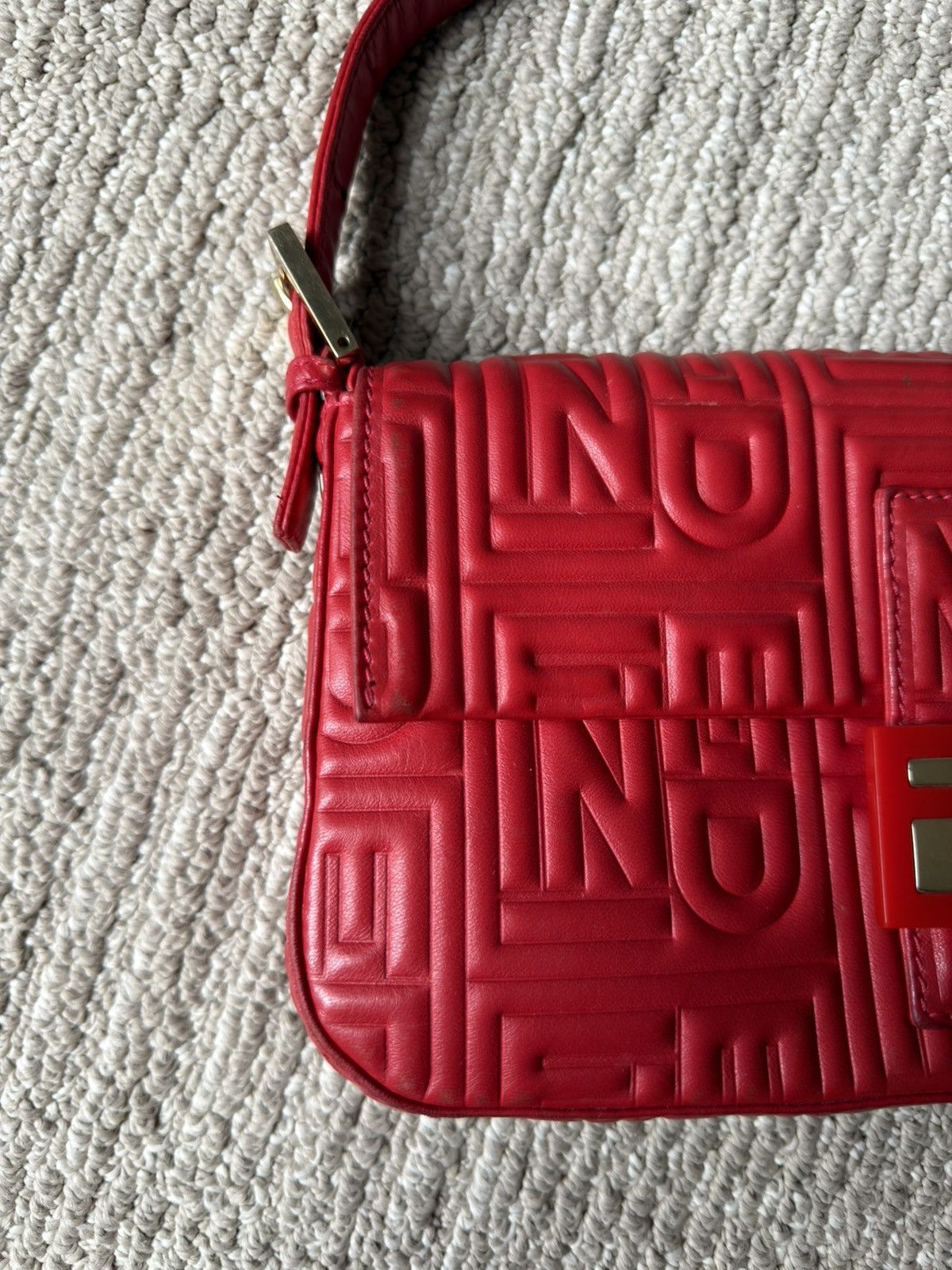 Fendi Fendi Baguette - 1997 Re-edition - Red Nappa Leather - Gold Size ONE SIZE - 5 Thumbnail