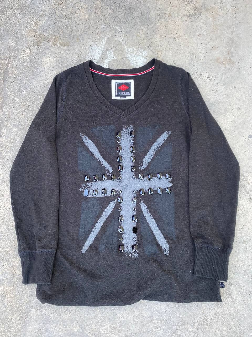 14th Addiction Y2K Punk Cross Diamond Studded Gothic Longsleeve Size US M / EU 48-50 / 2 - 1 Thumbnail