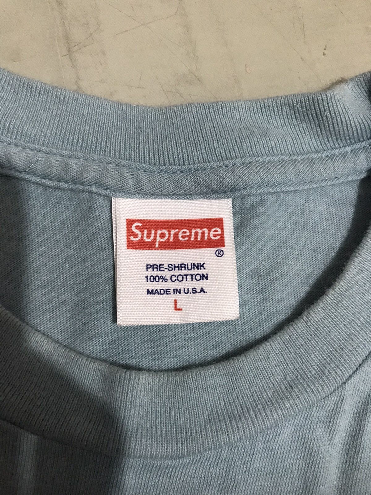 Supreme Supreme Dusty Blue Blank tee Size US L / EU 52-54 / 3 - 3 Thumbnail