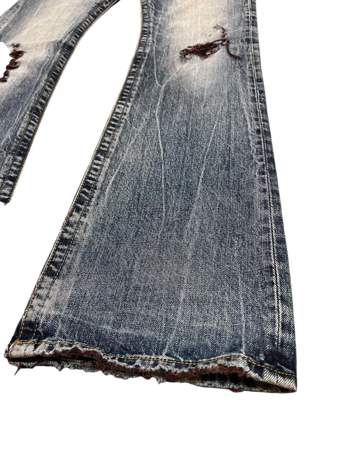 Japanese Brand Vintage Semantic Design Ditressed Flare Mudwash Jean Size US 31 - 7 Thumbnail