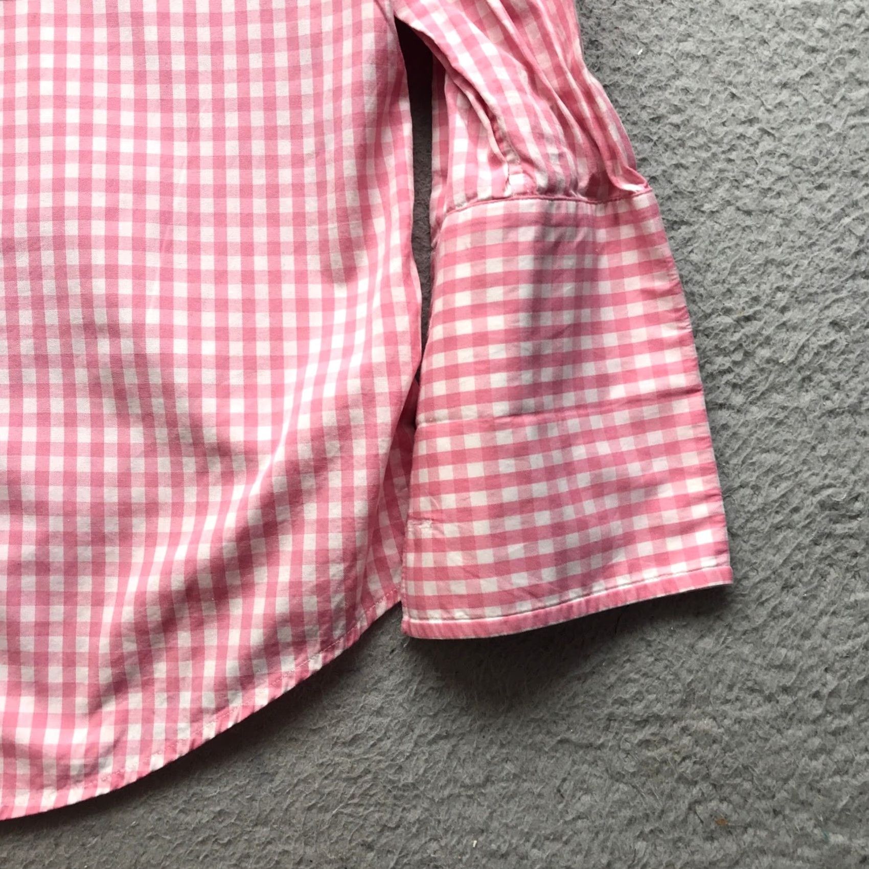 Hudson Harvie & Hudson Shirt Long Sleeve Button-Up Men Large Gingham Check Pink Size 42R - 7 Thumbnail