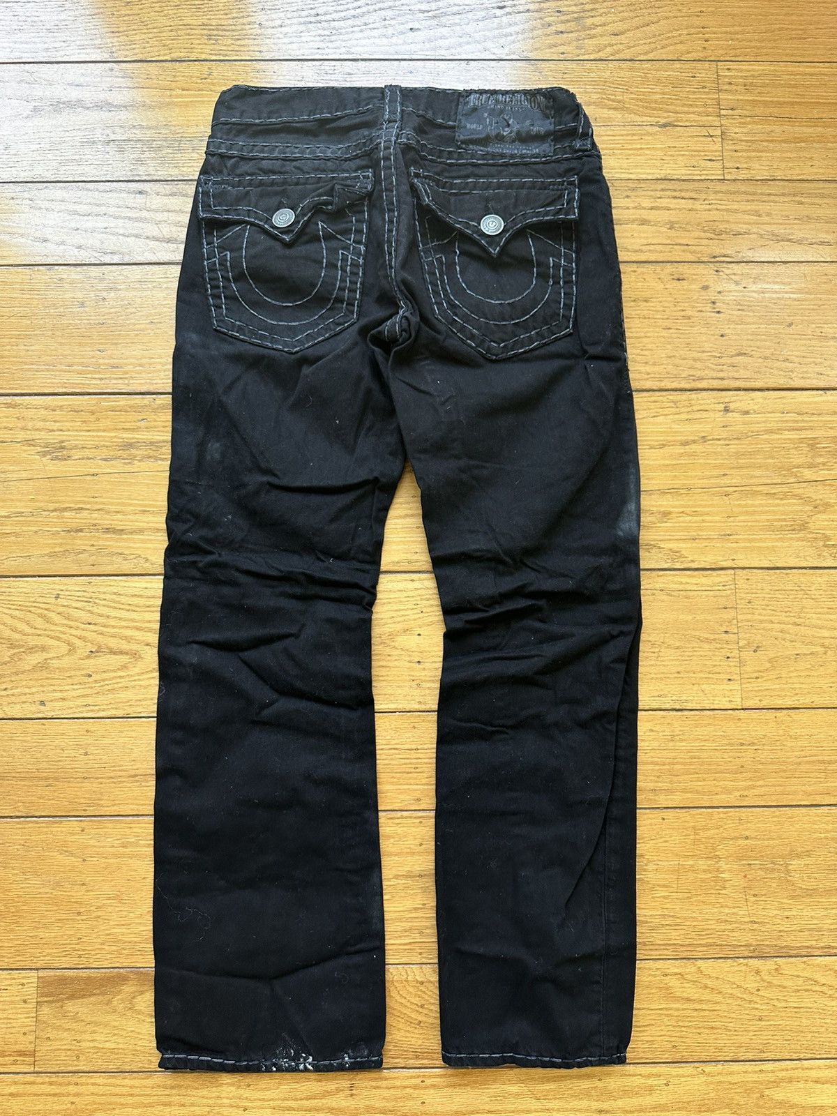 image of True Religion Ricky Super T Jeans Grey Double Stitch in Black, Men's (Size 34)