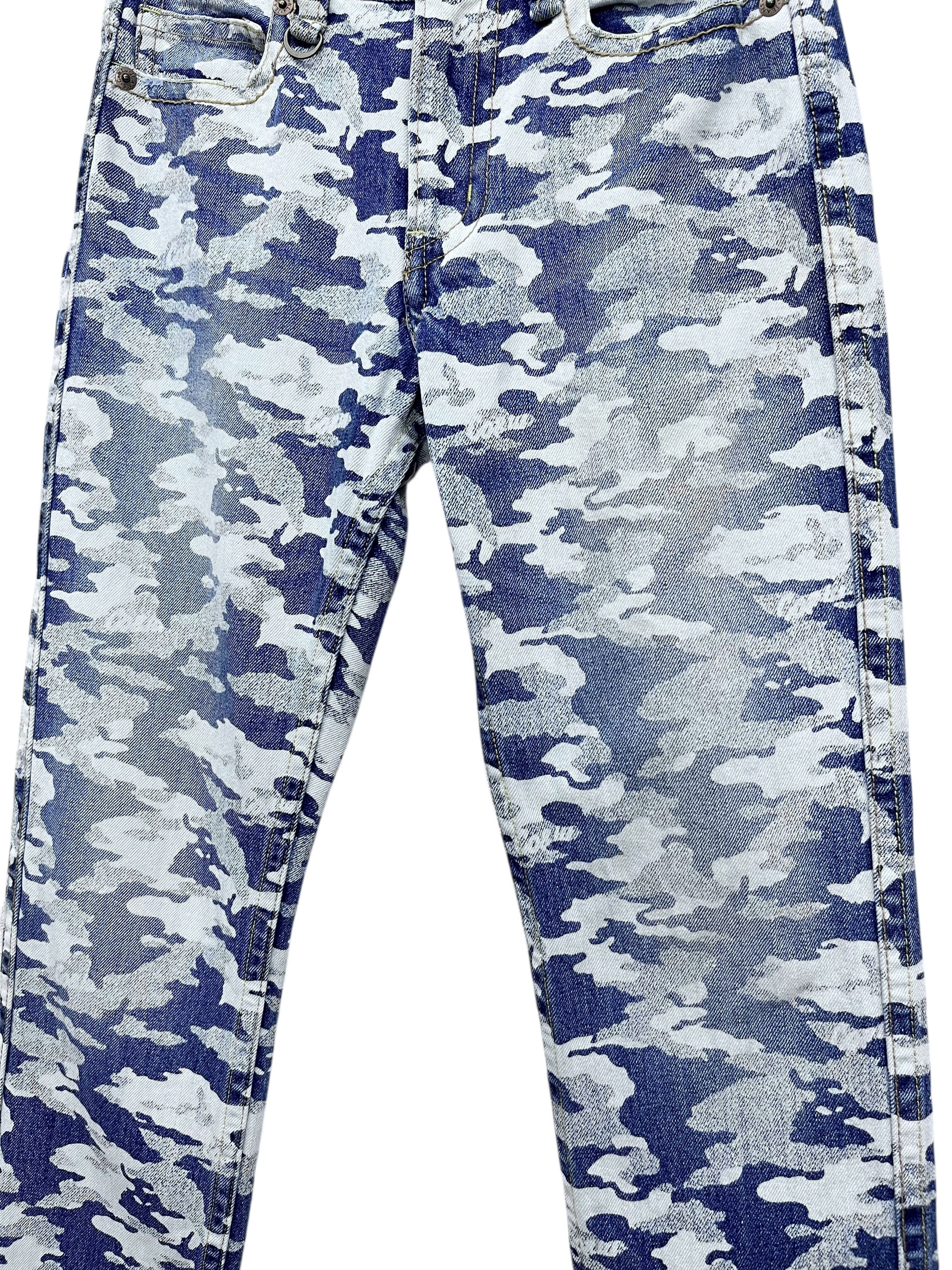 Japanese Brand FYE🔥Dope Camo Blue Print Denim Inspired by Hysteric Glamour Size 27" / US 4 / IT 40 - 3 Thumbnail