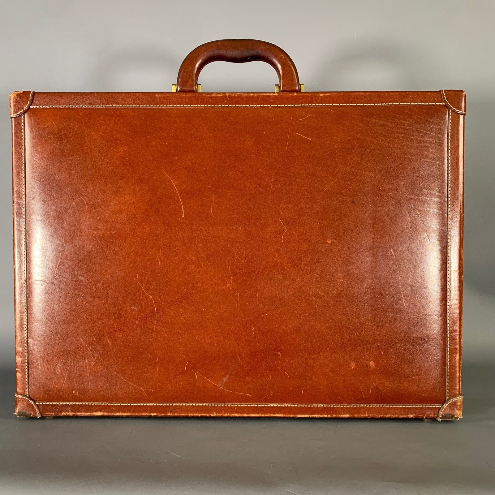 Bally BALLY Tan Brown Crackled Leather Briefcase Size ONE SIZE - 1 Thumbnail